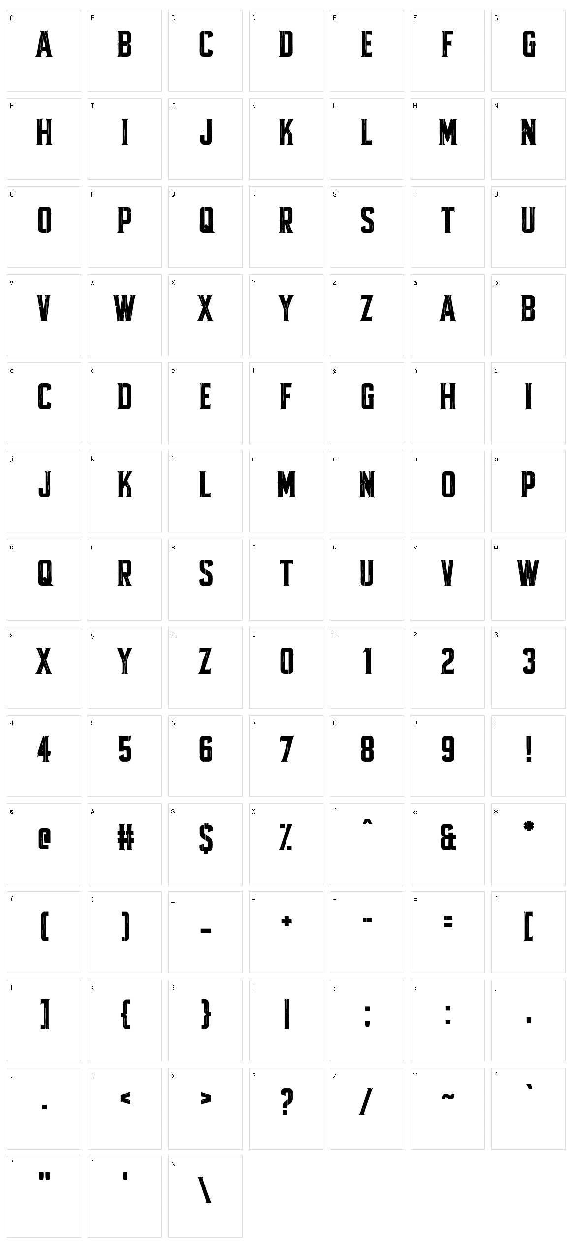 Fractured Fir Character Set