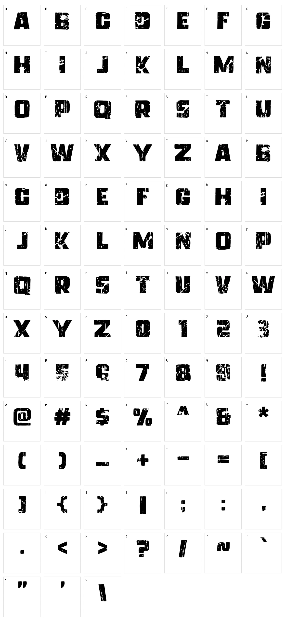 Freedom45 Character Set