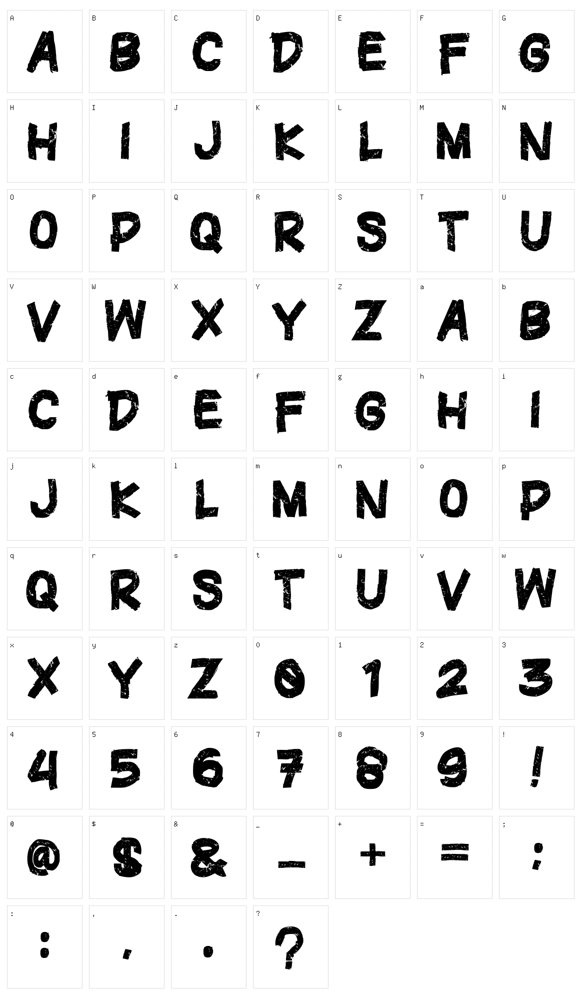Freezone Character Set