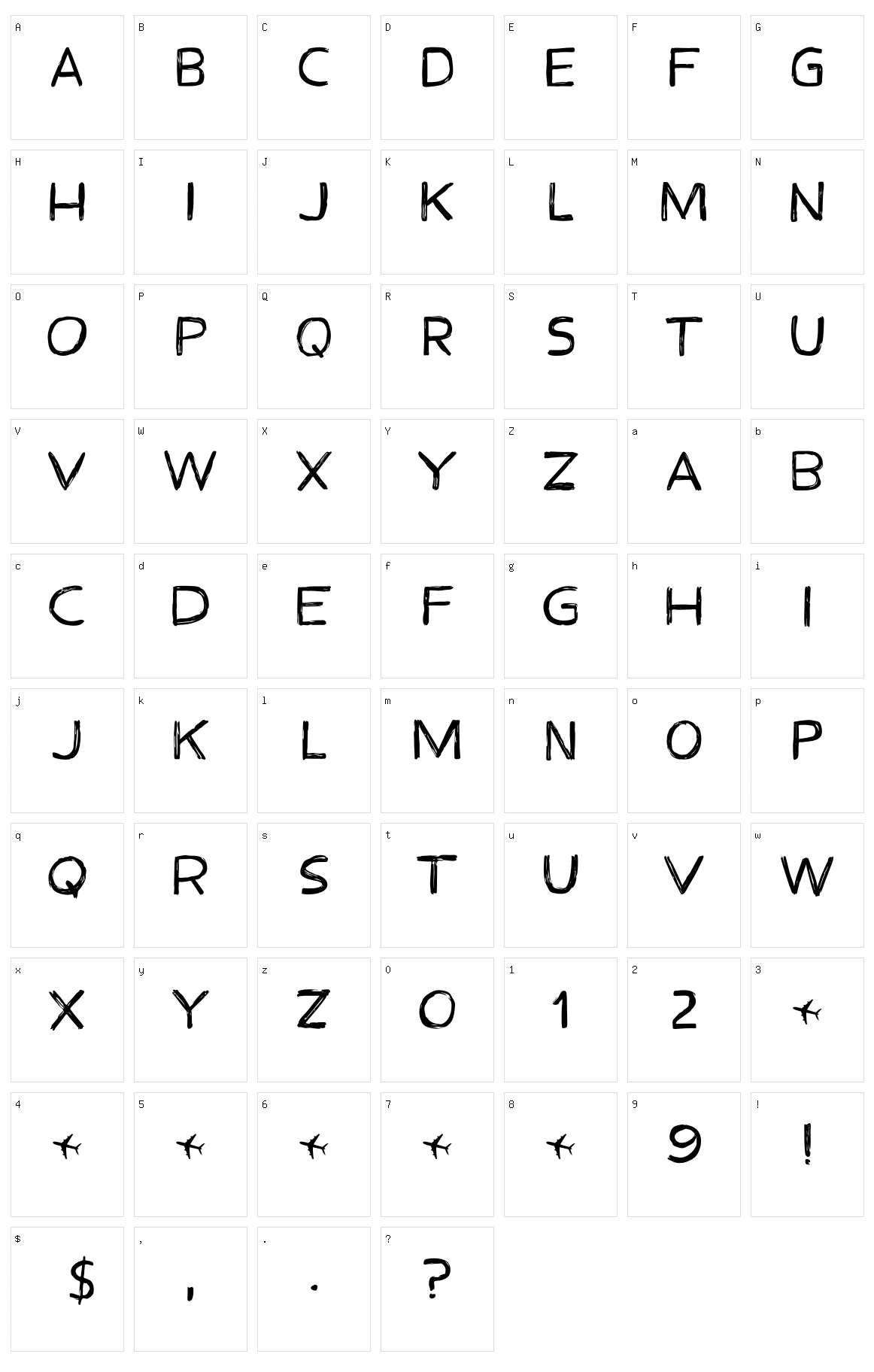 Frequent Flyer Character Set