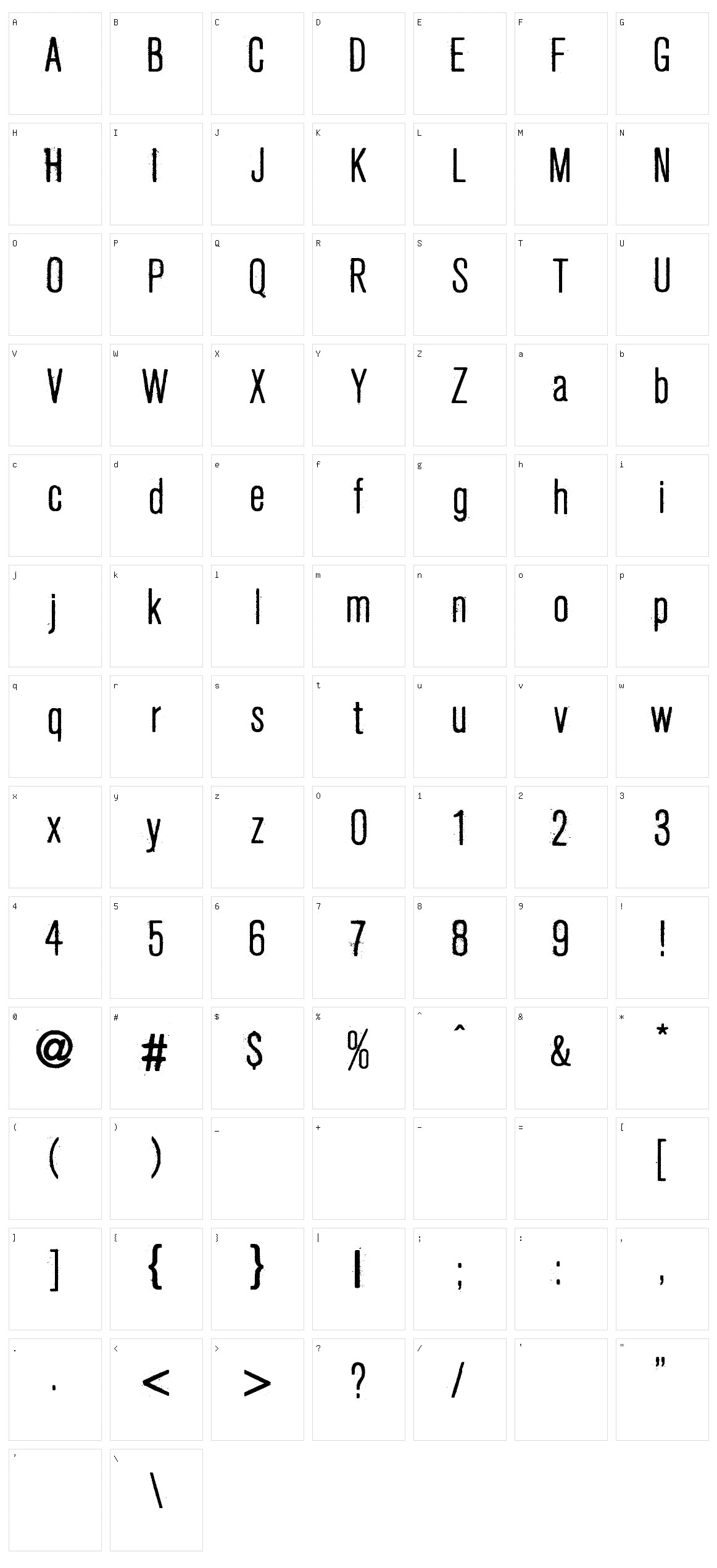 Fresco Stamp Character Set
