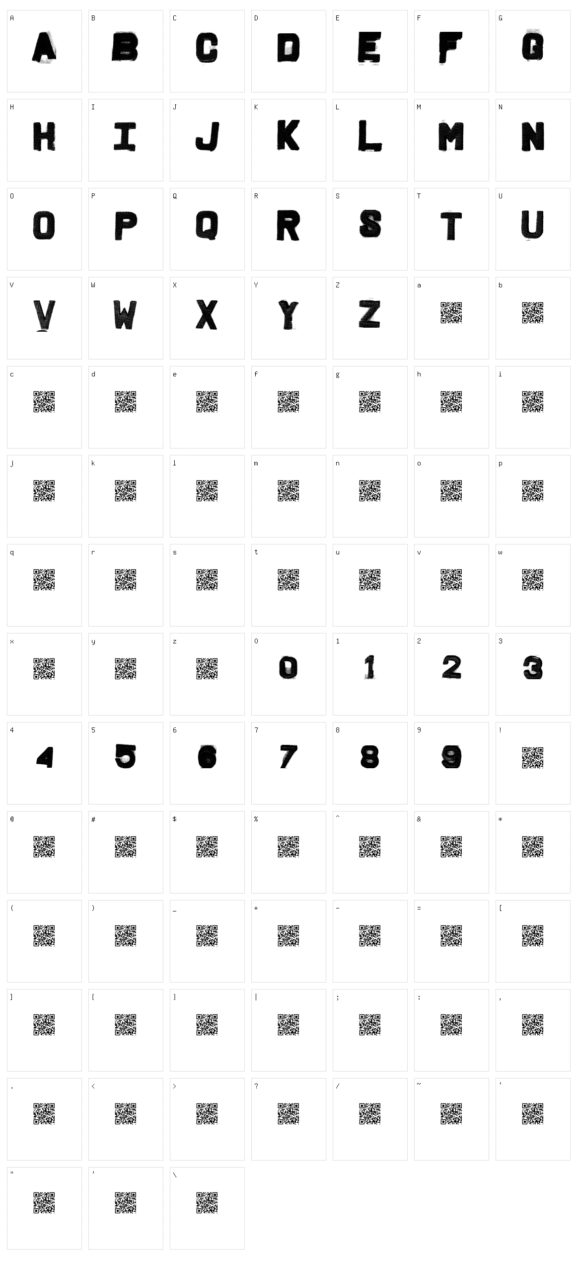 Fridge Letters Character Set