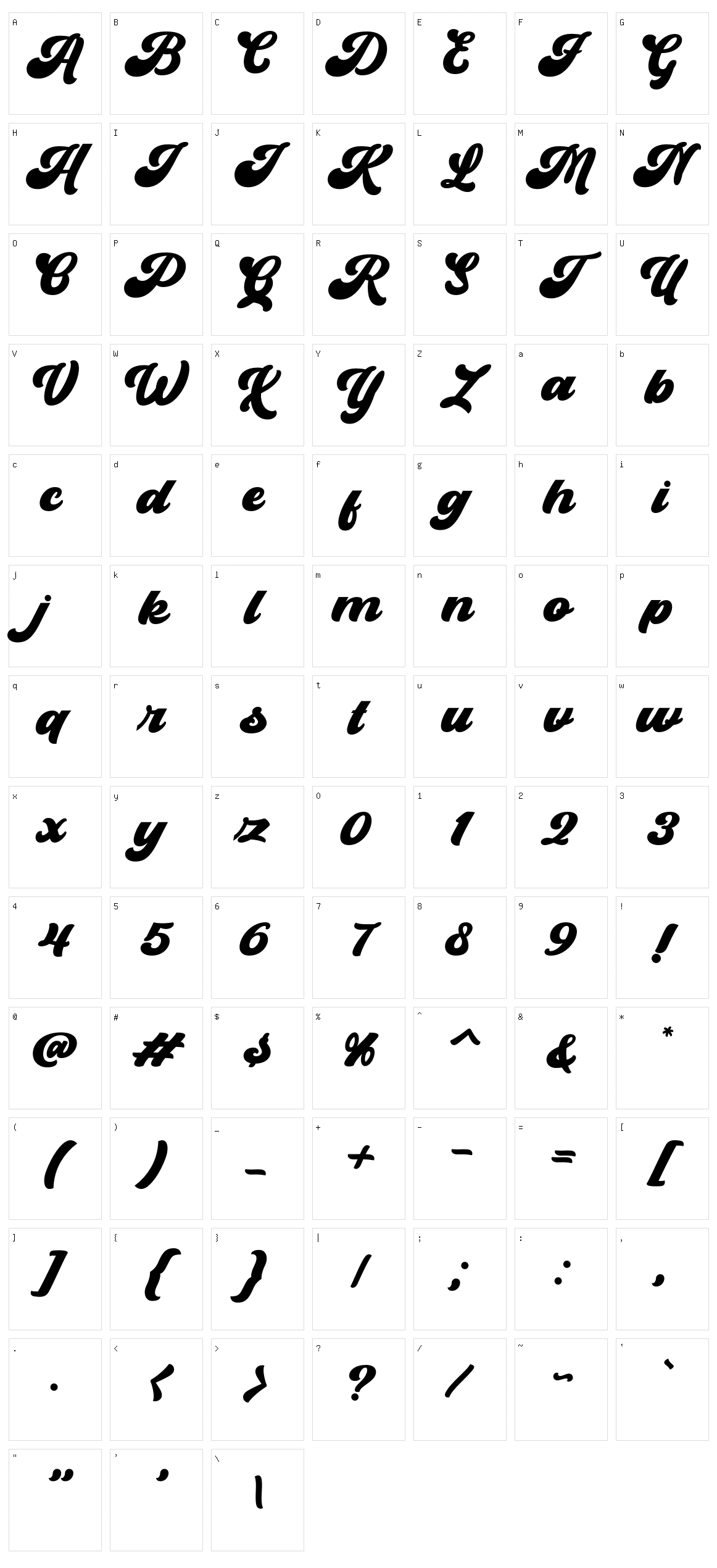 Beadly Character Set