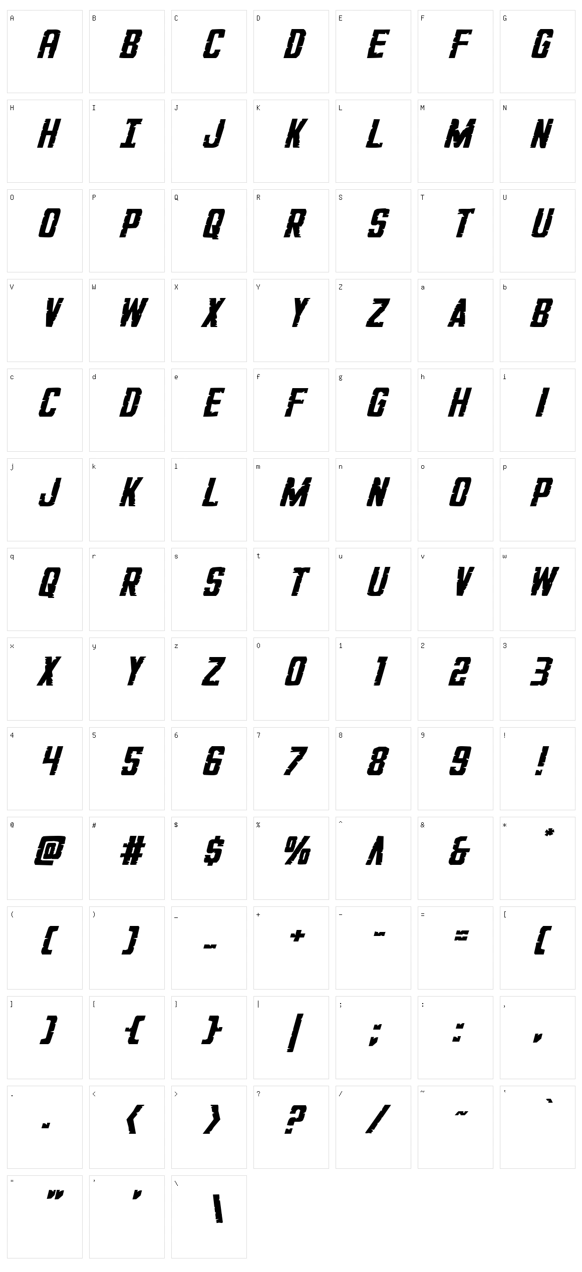 G.I. Incognito Character Set