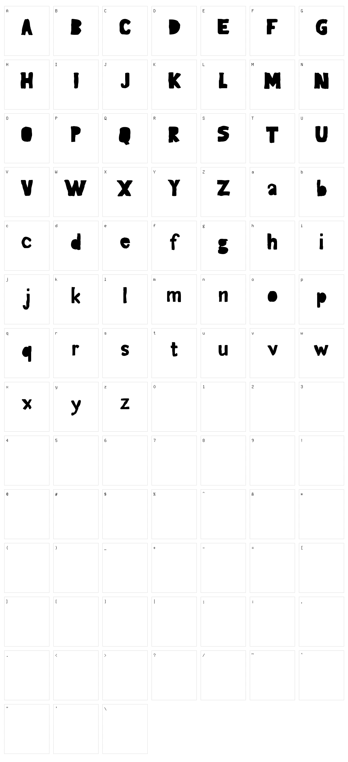 Gagaille Seconde Character Set