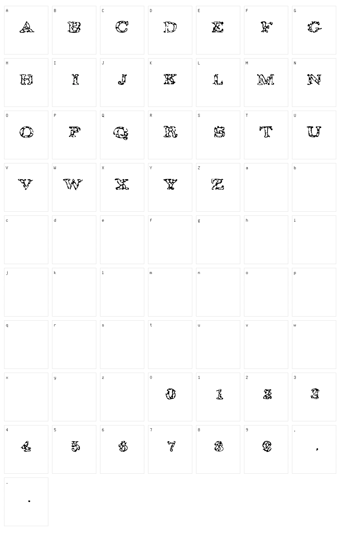 Gaza Character Set