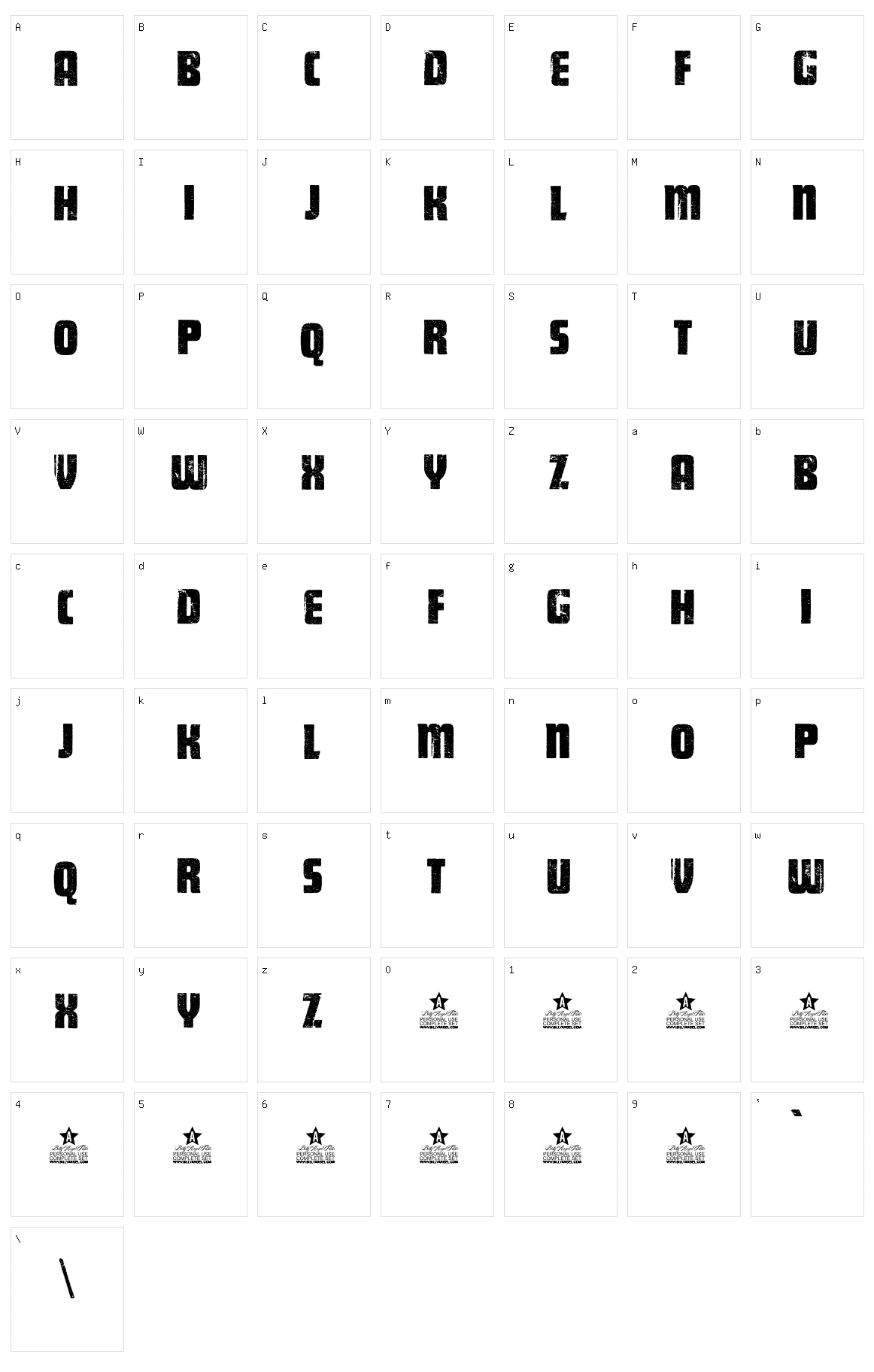 Generator Character Set