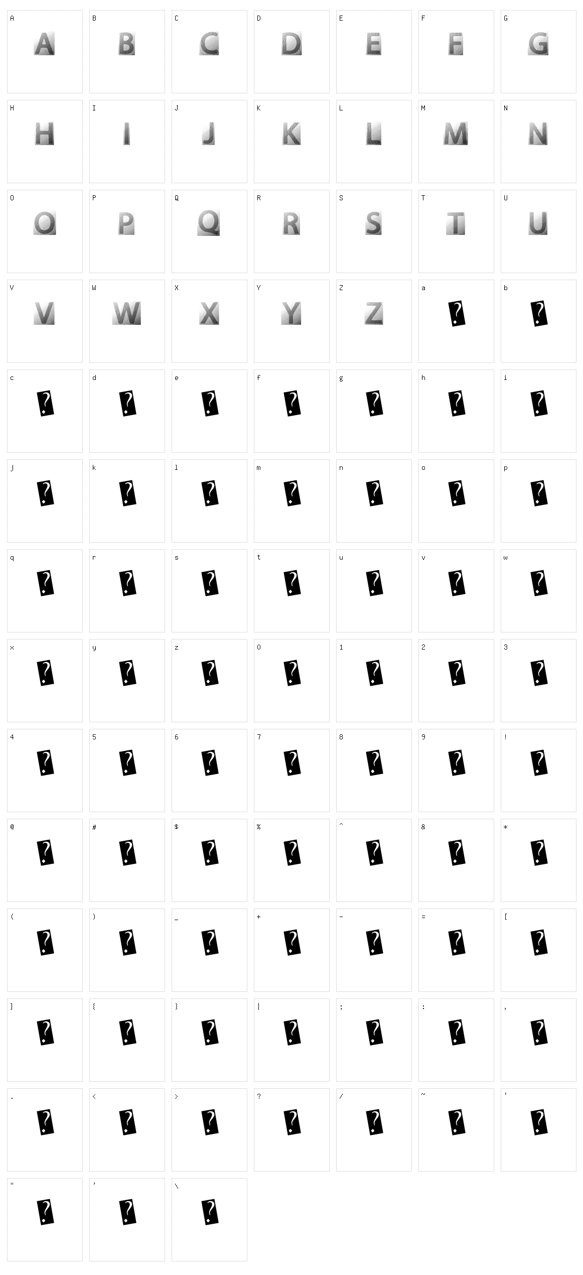 Gotfaded Character Set
