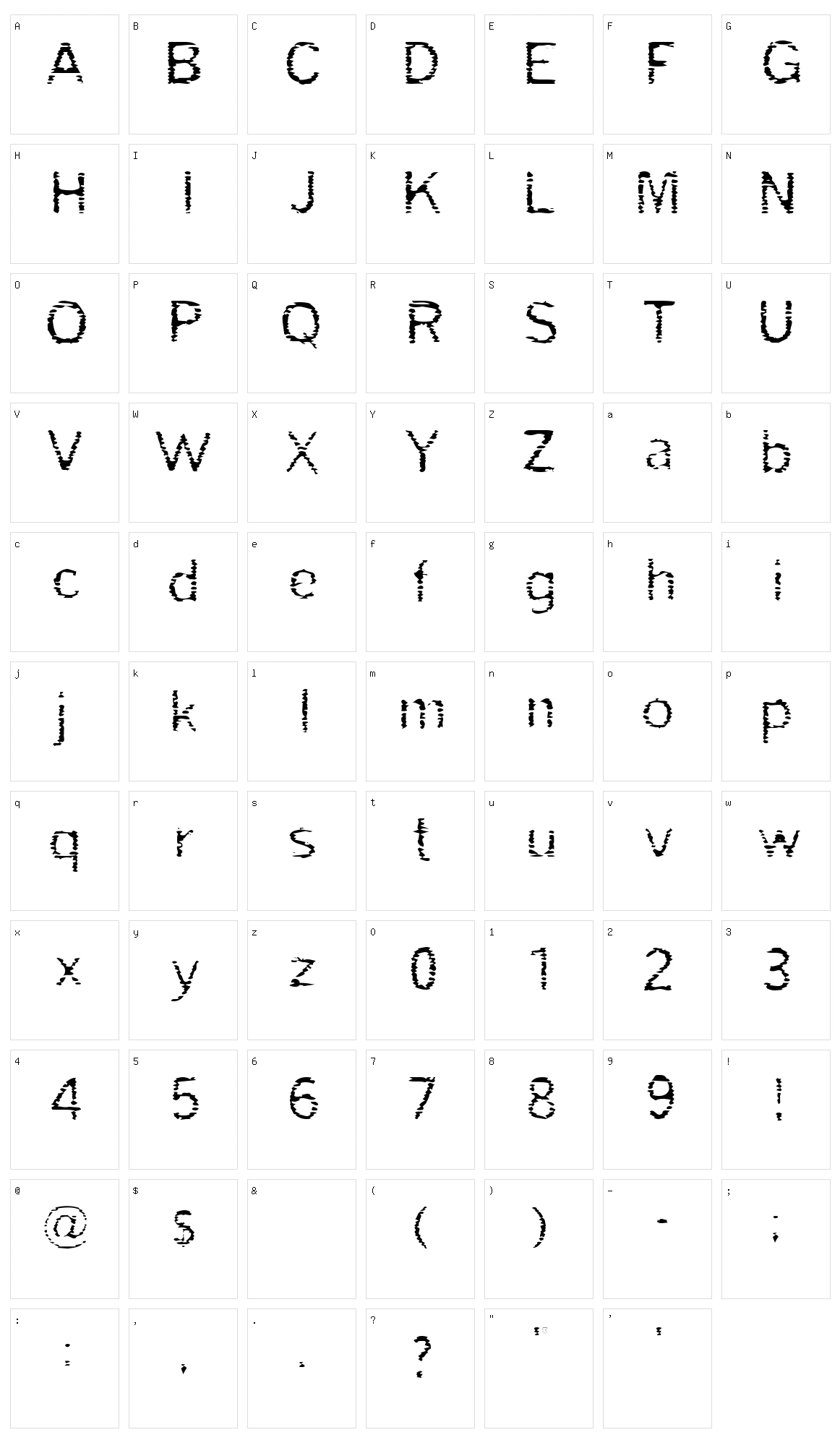Grade Character Set
