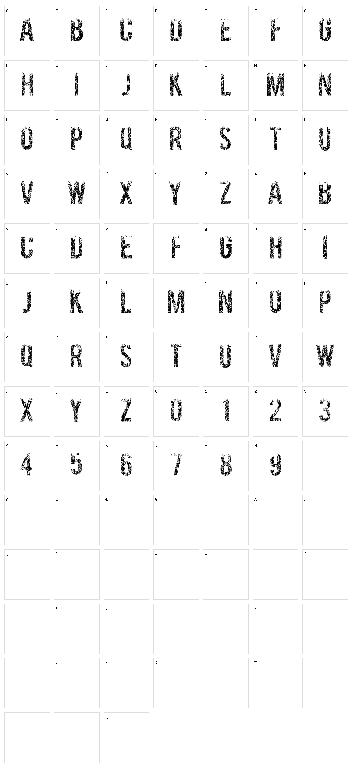 Grassevent Character Set