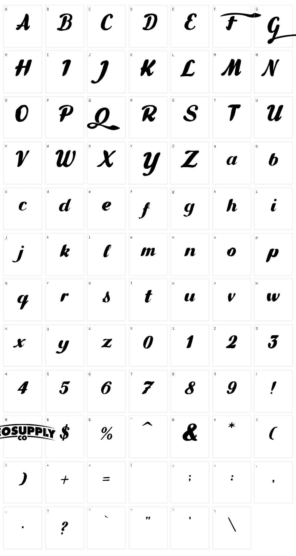Gullias Character Set