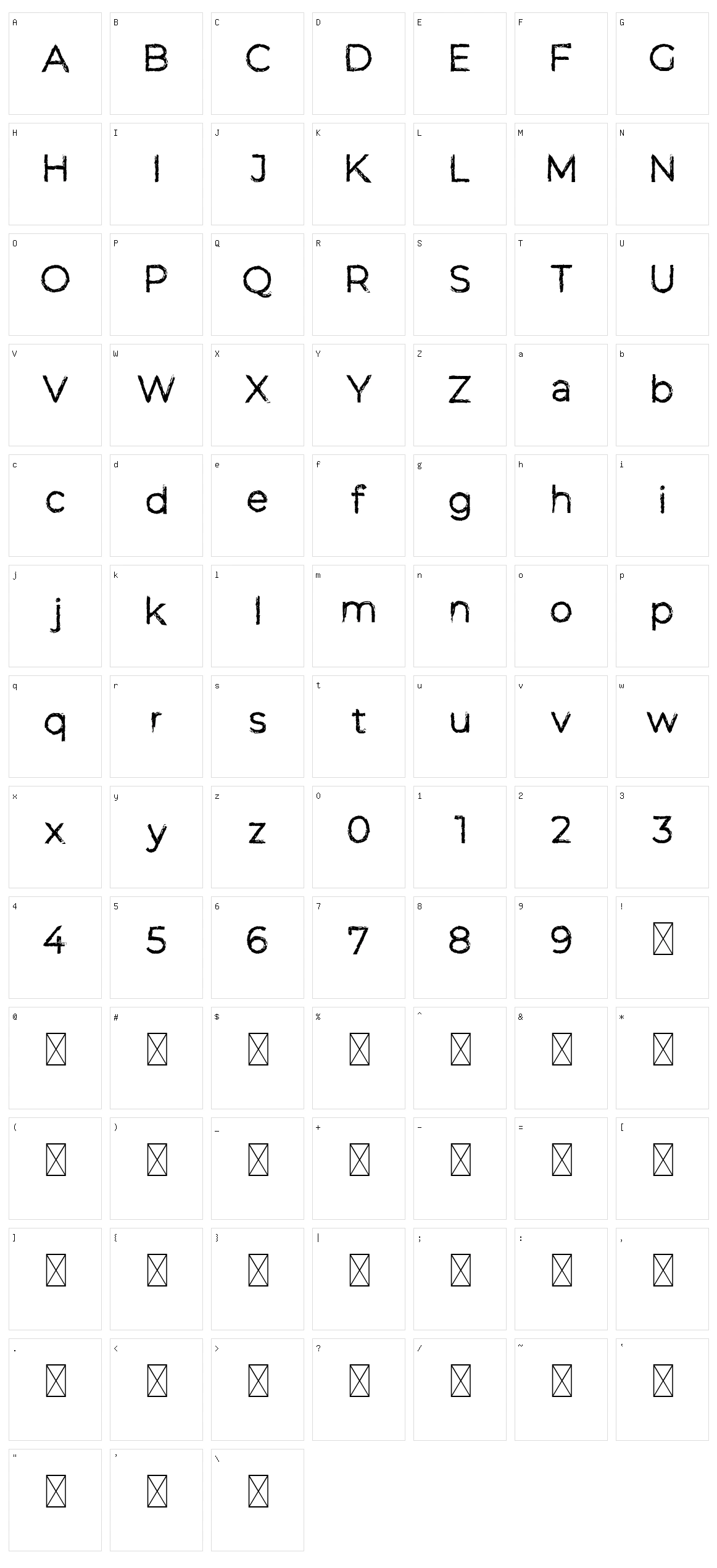 Greepes Character Set