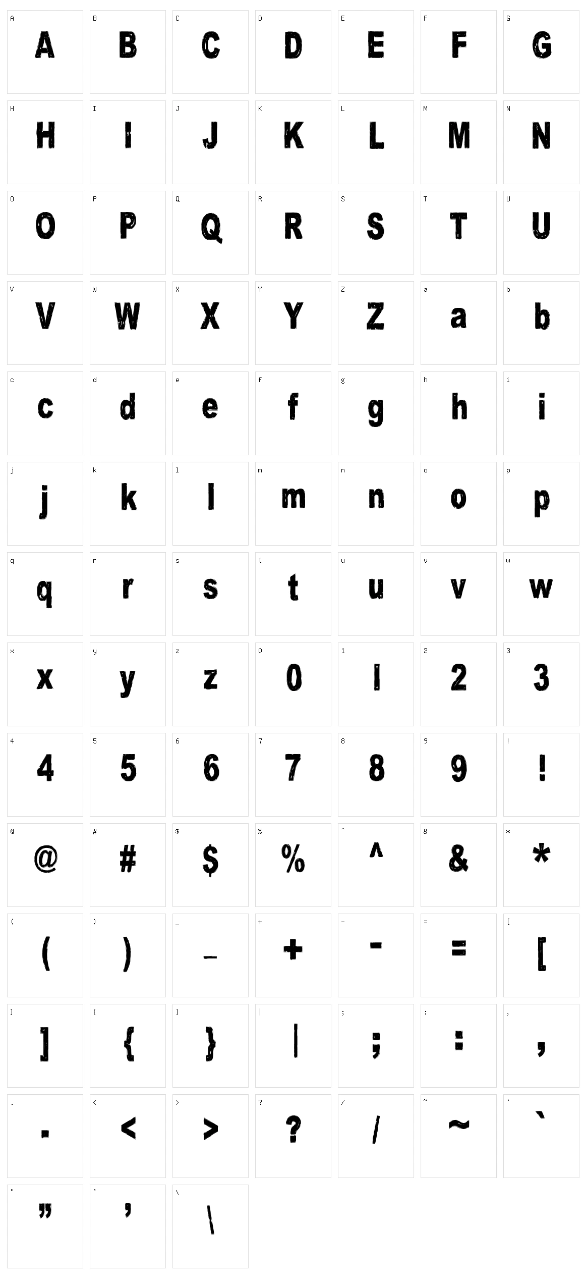 Gsubadaslowly Character Set