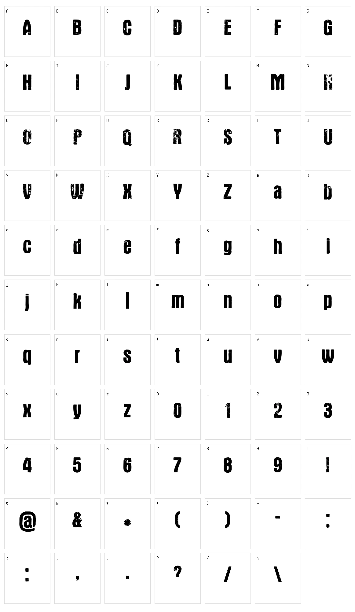 Gustav Character Set