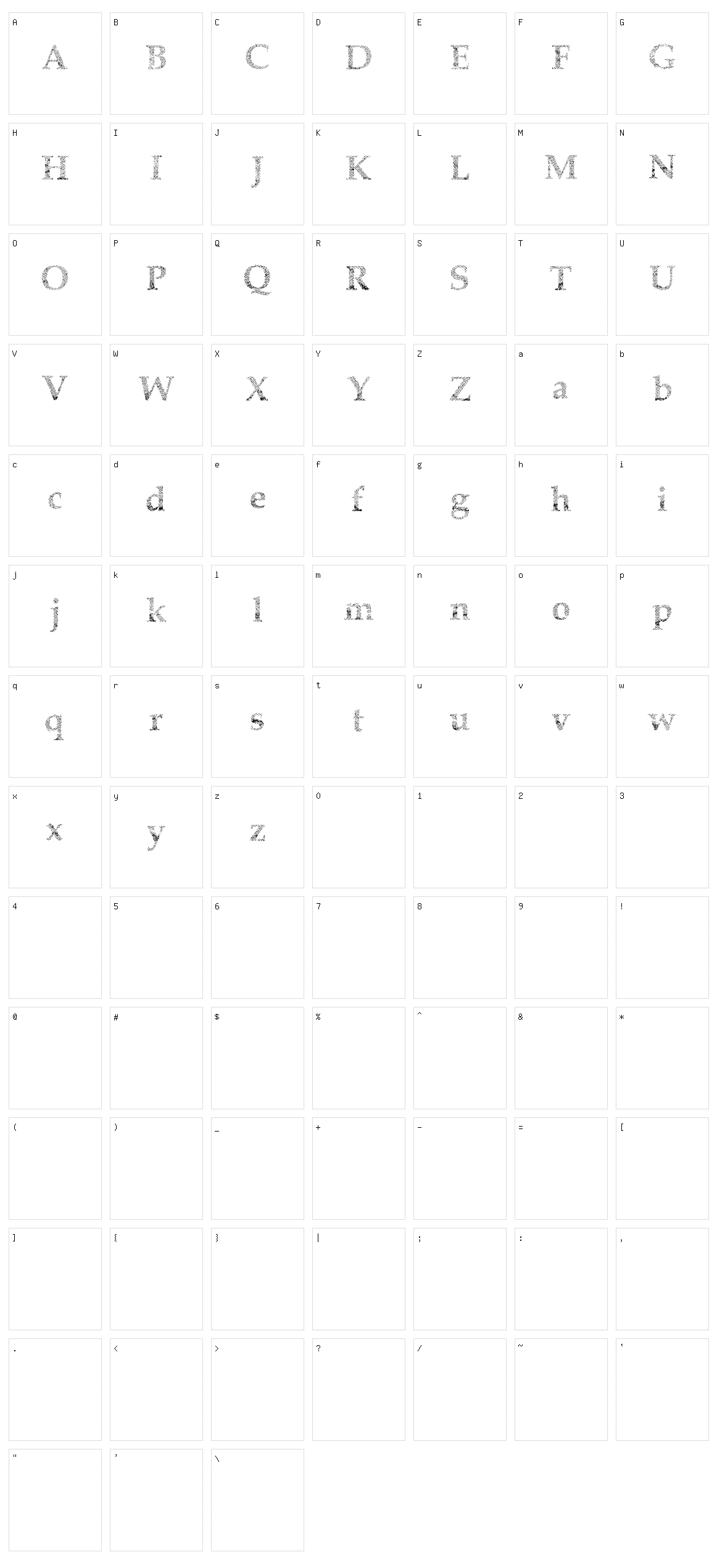 Half Faded Character Set