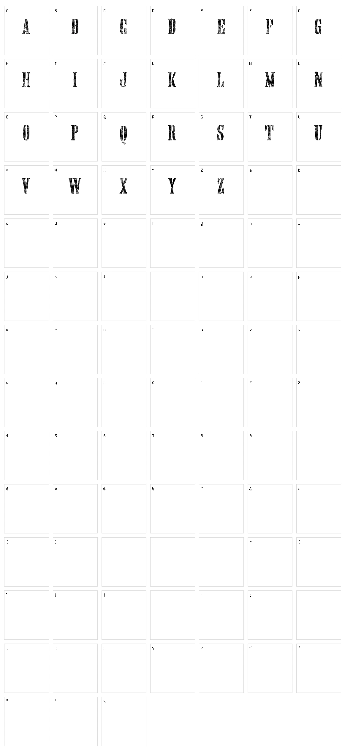Hand Printing Press Meshed Character Set