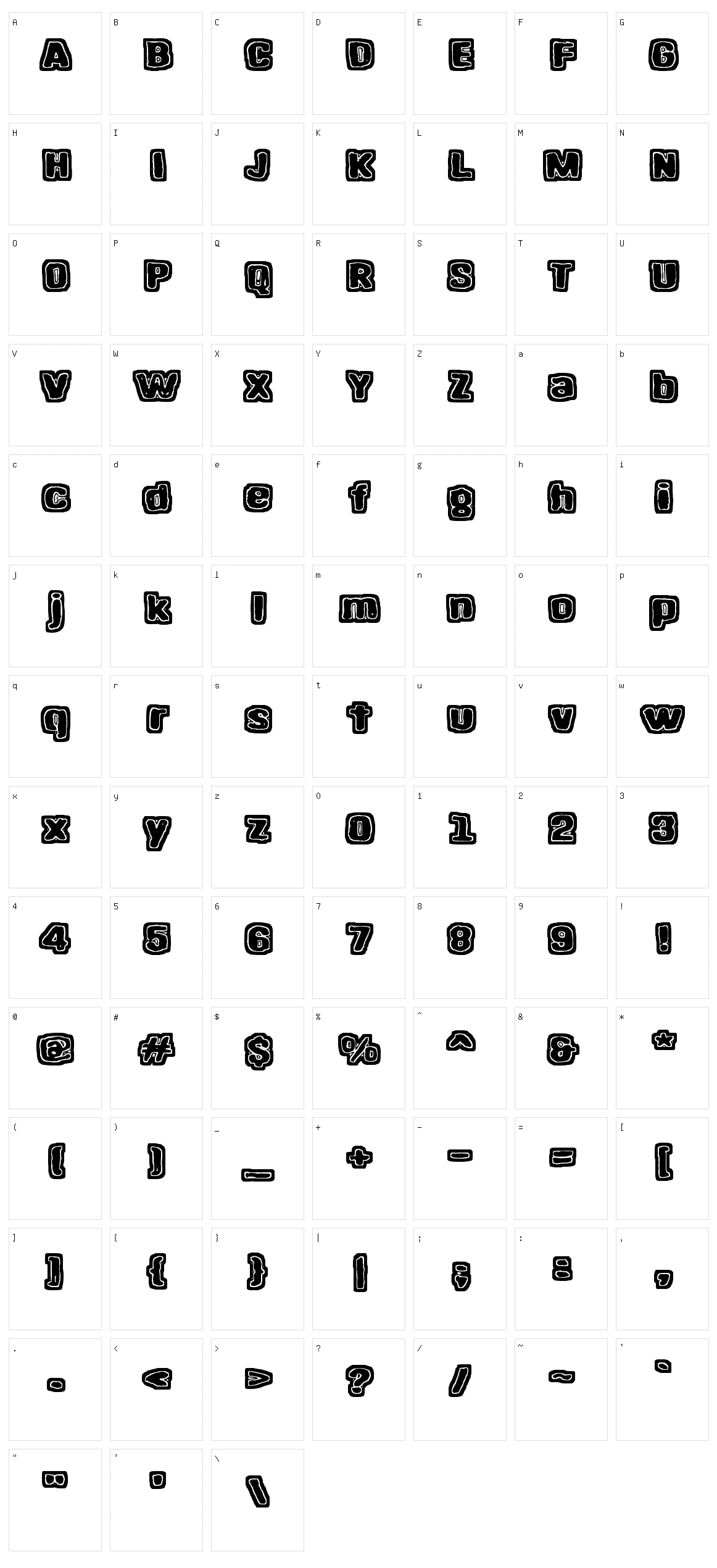 Hangen henki Character Set