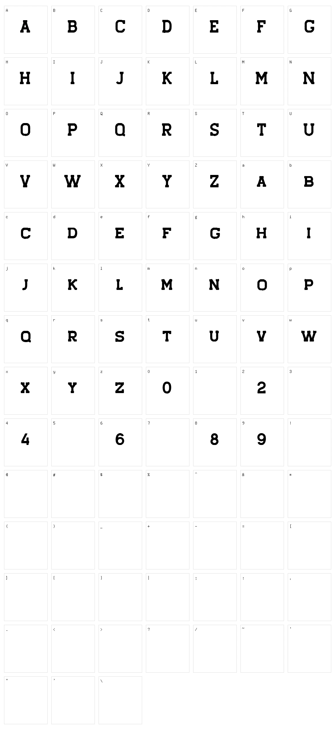 Hansel Rough Character Set