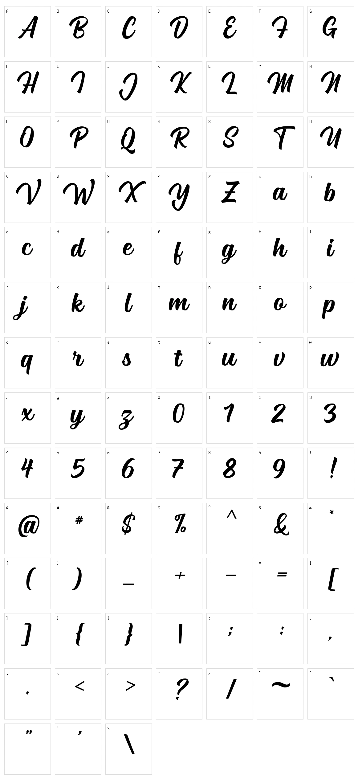 Mailston Character Set