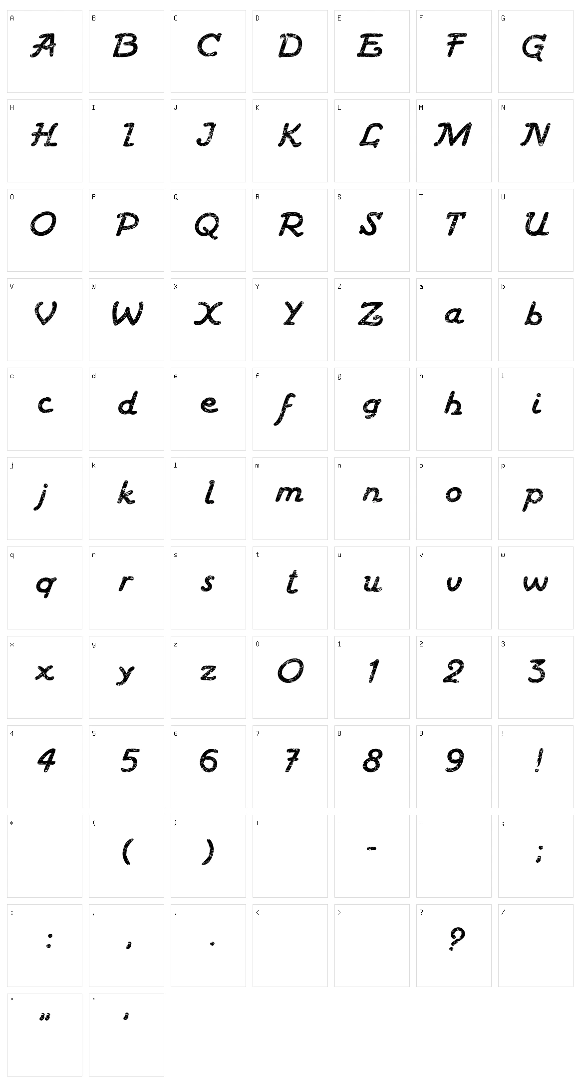 Haziness Character Set