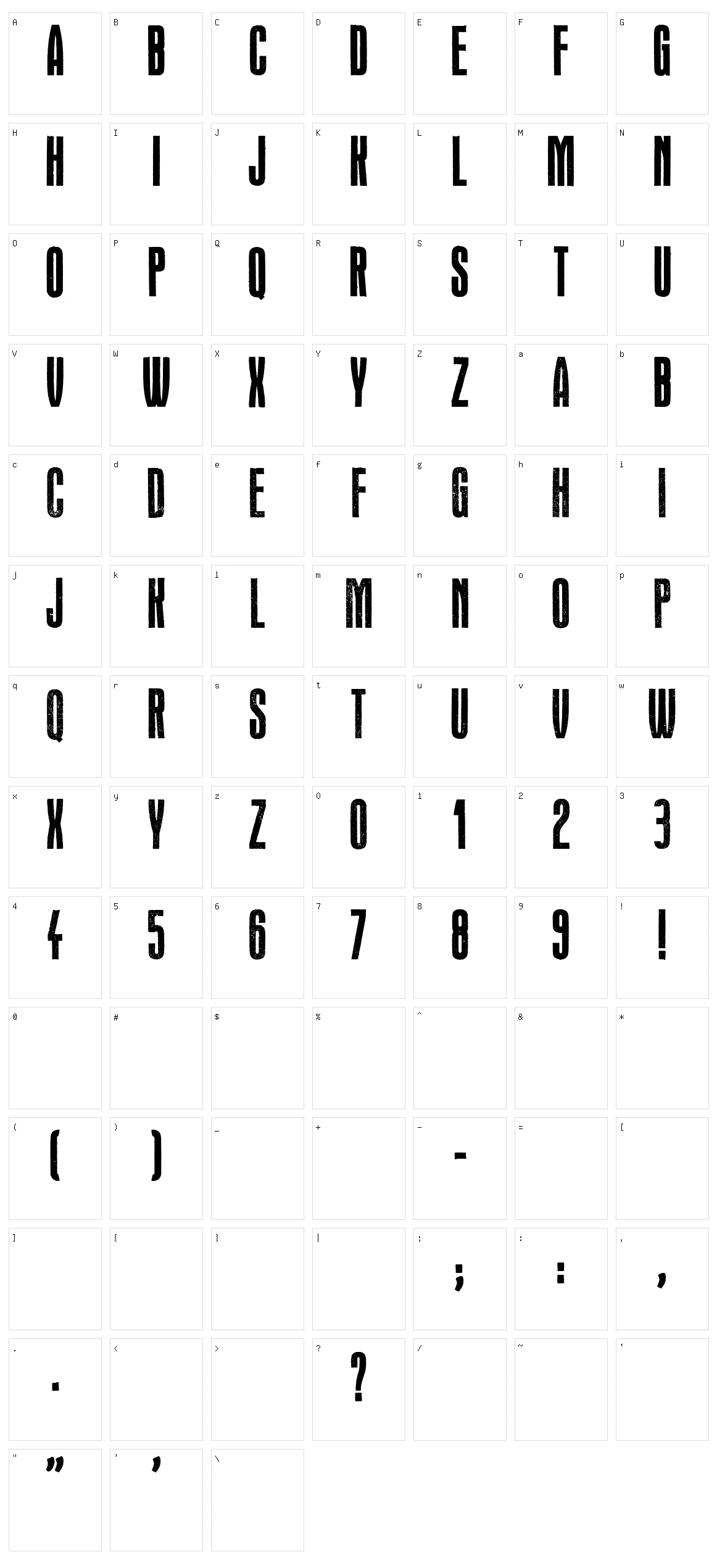 Headline Crack Character Set