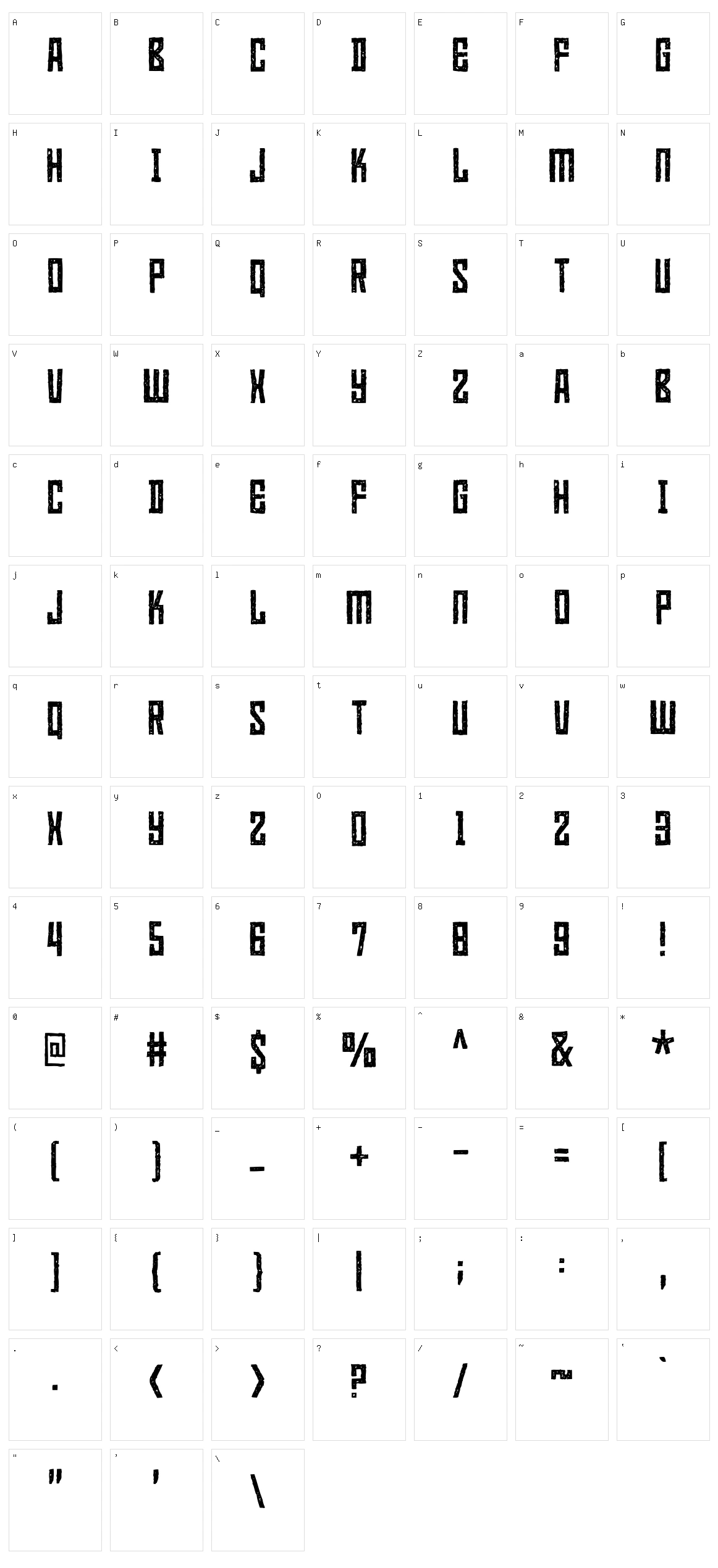 Heatwert Character Set
