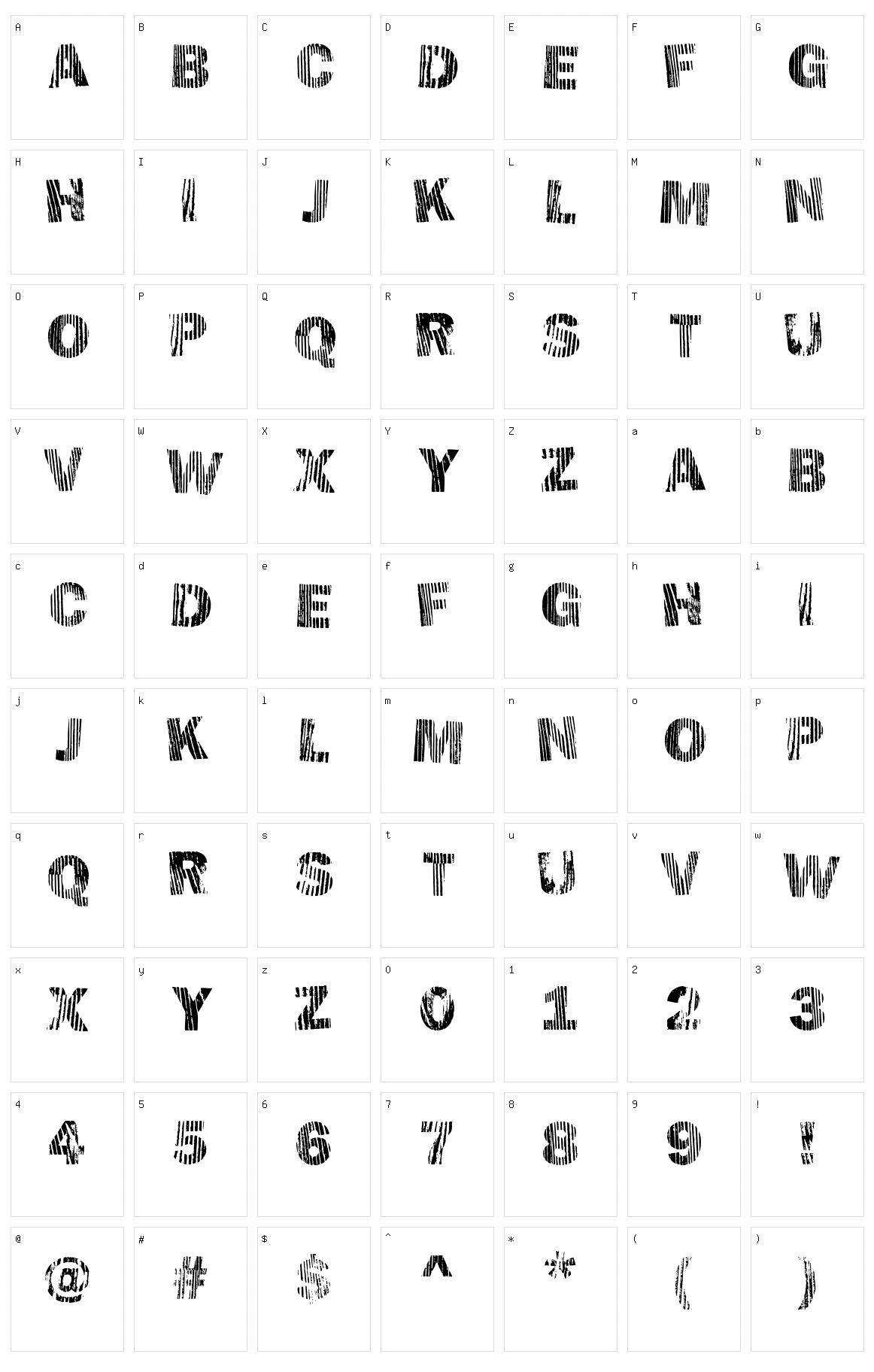 Hellawood Character Set