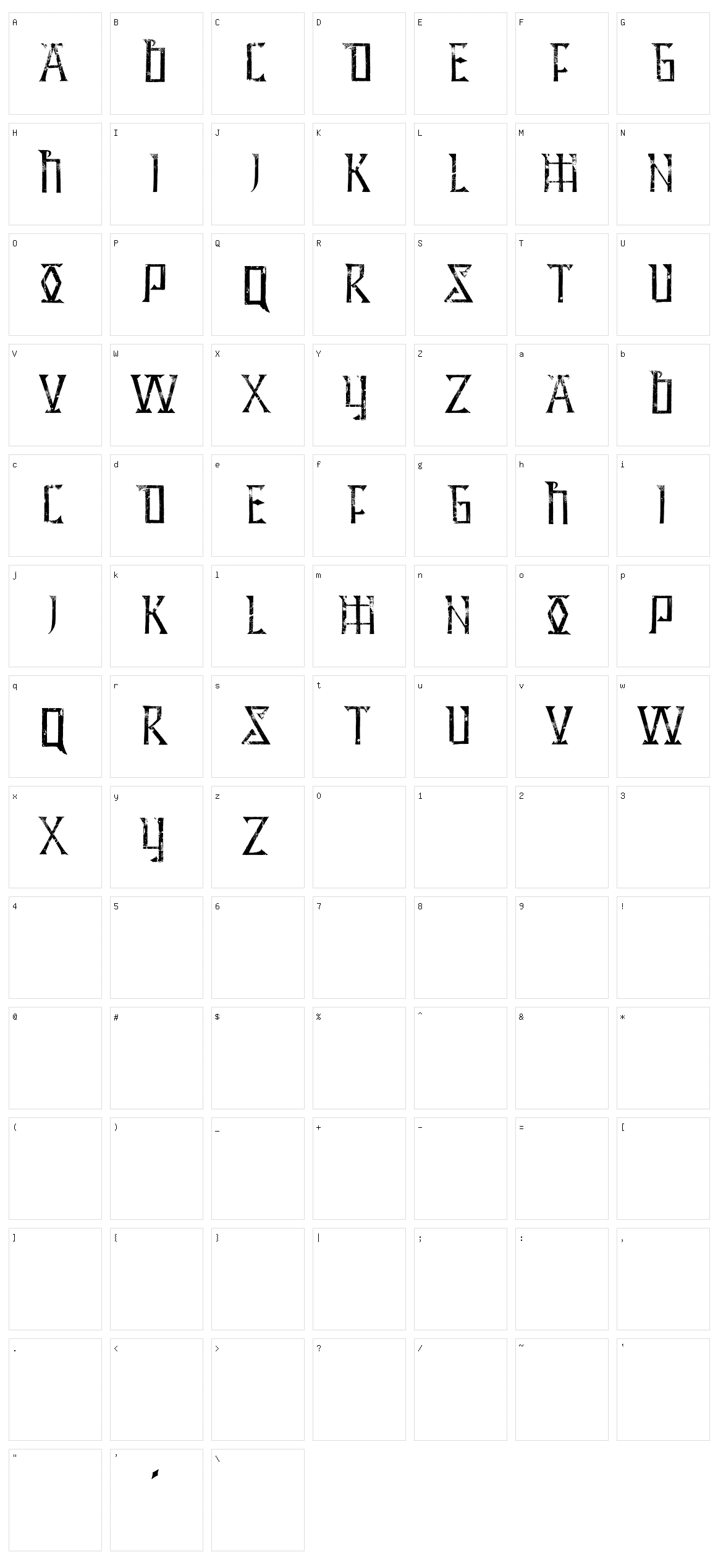 Hidden Archives Character Set