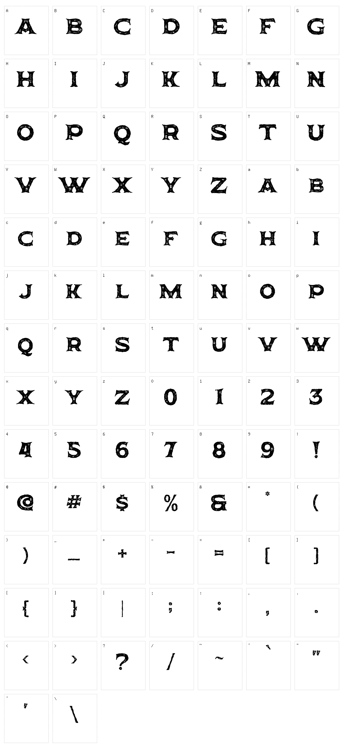 Horbse Character Set