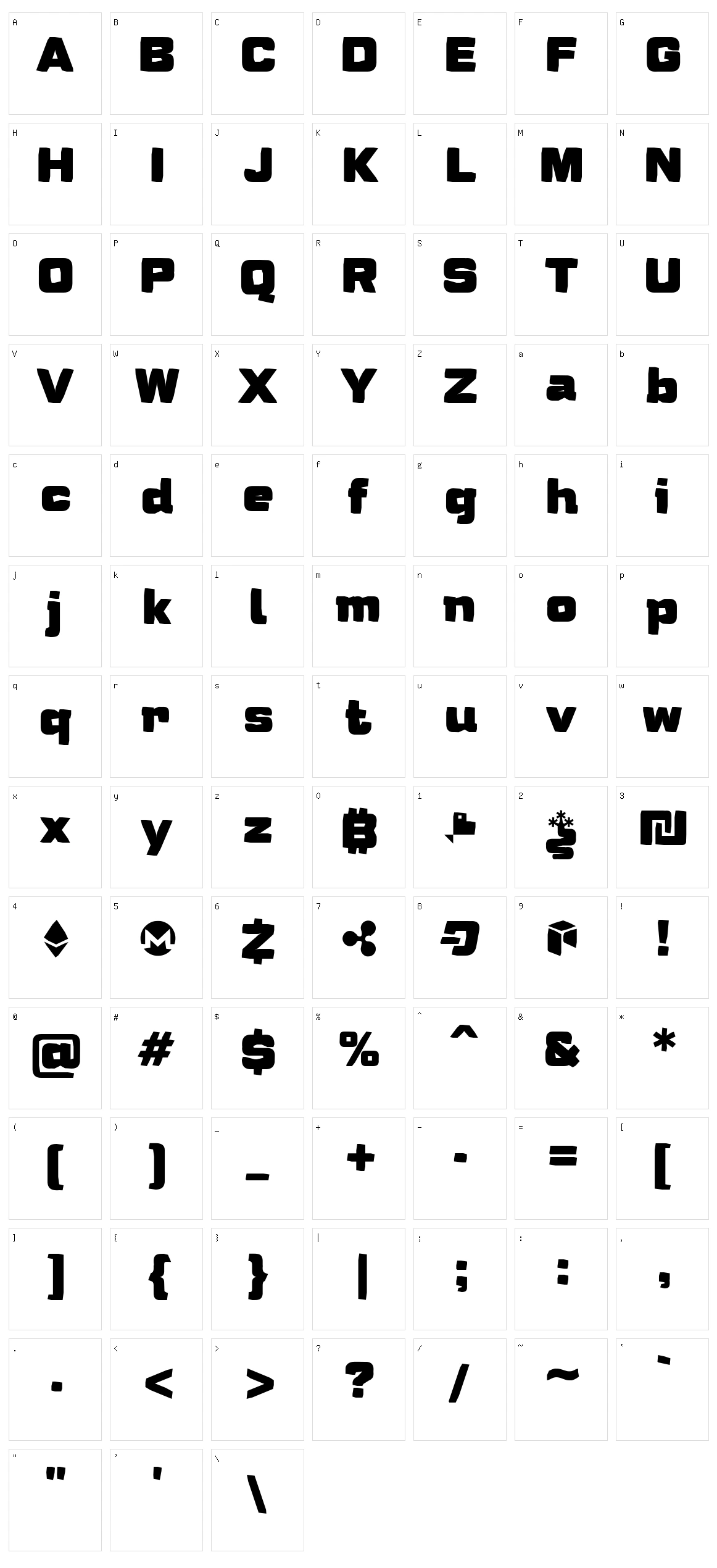 Humato Broken Character Set