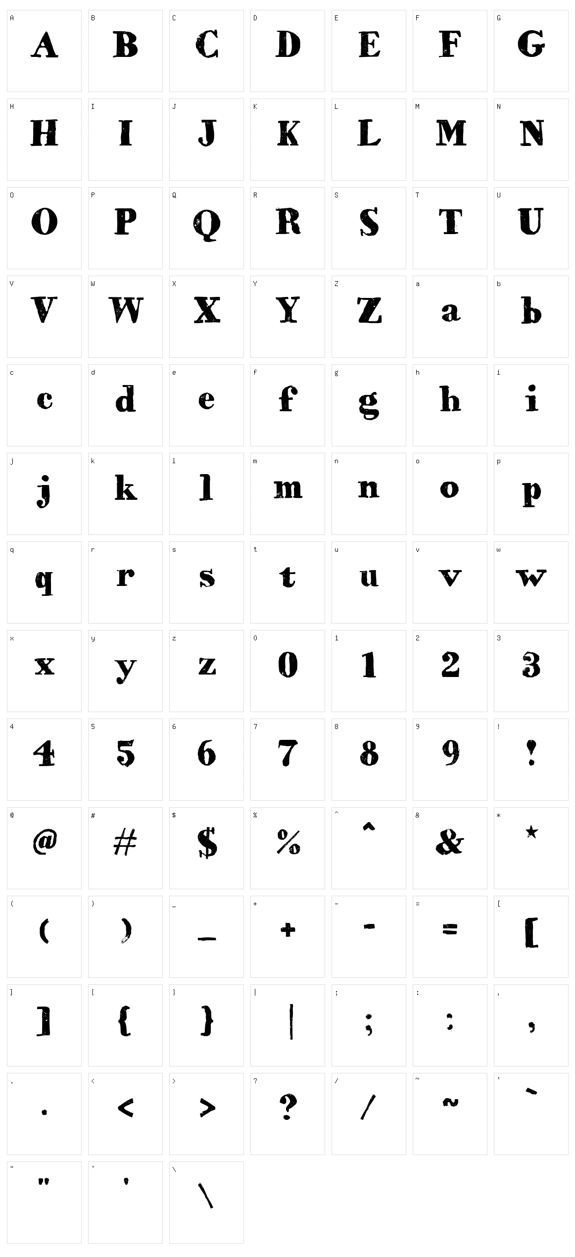 HVD Bodedo Character Set