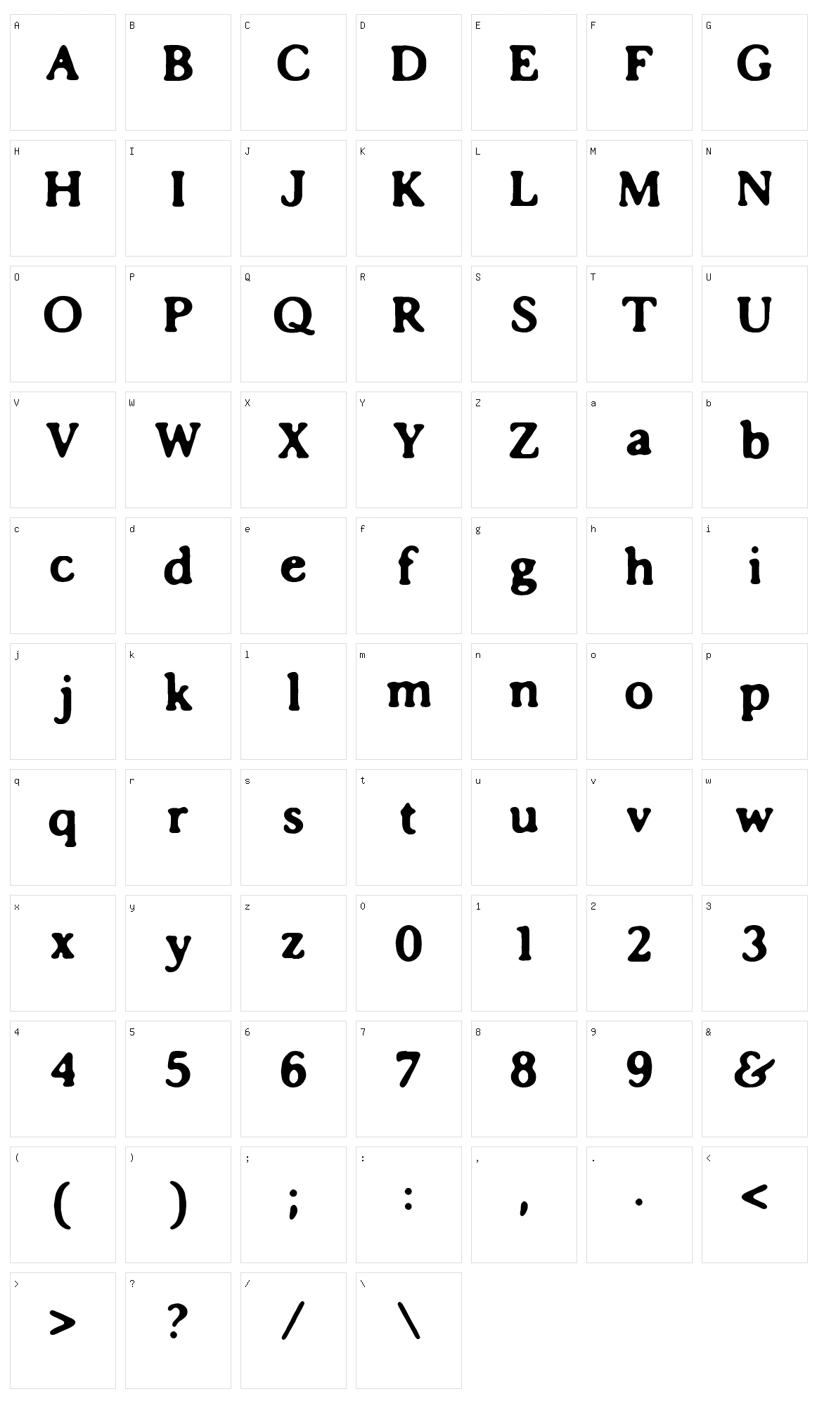Impossibilium BRK Character Set