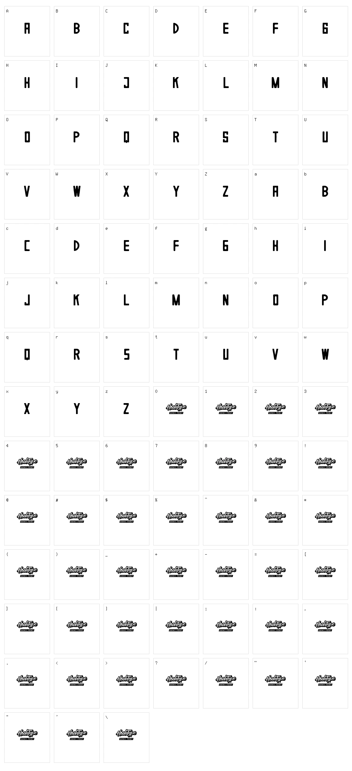 Inkstamp Character Set