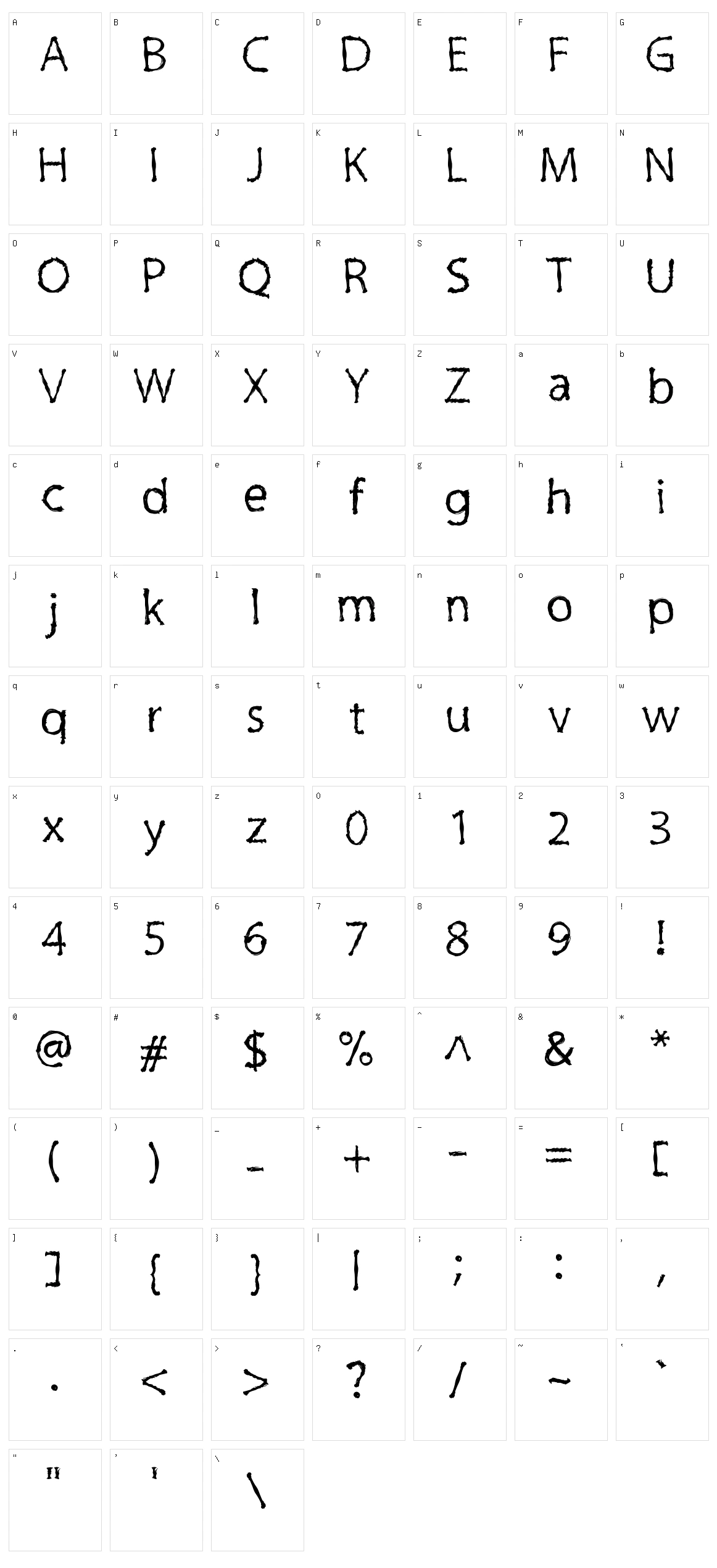 Inky Cre Character Set
