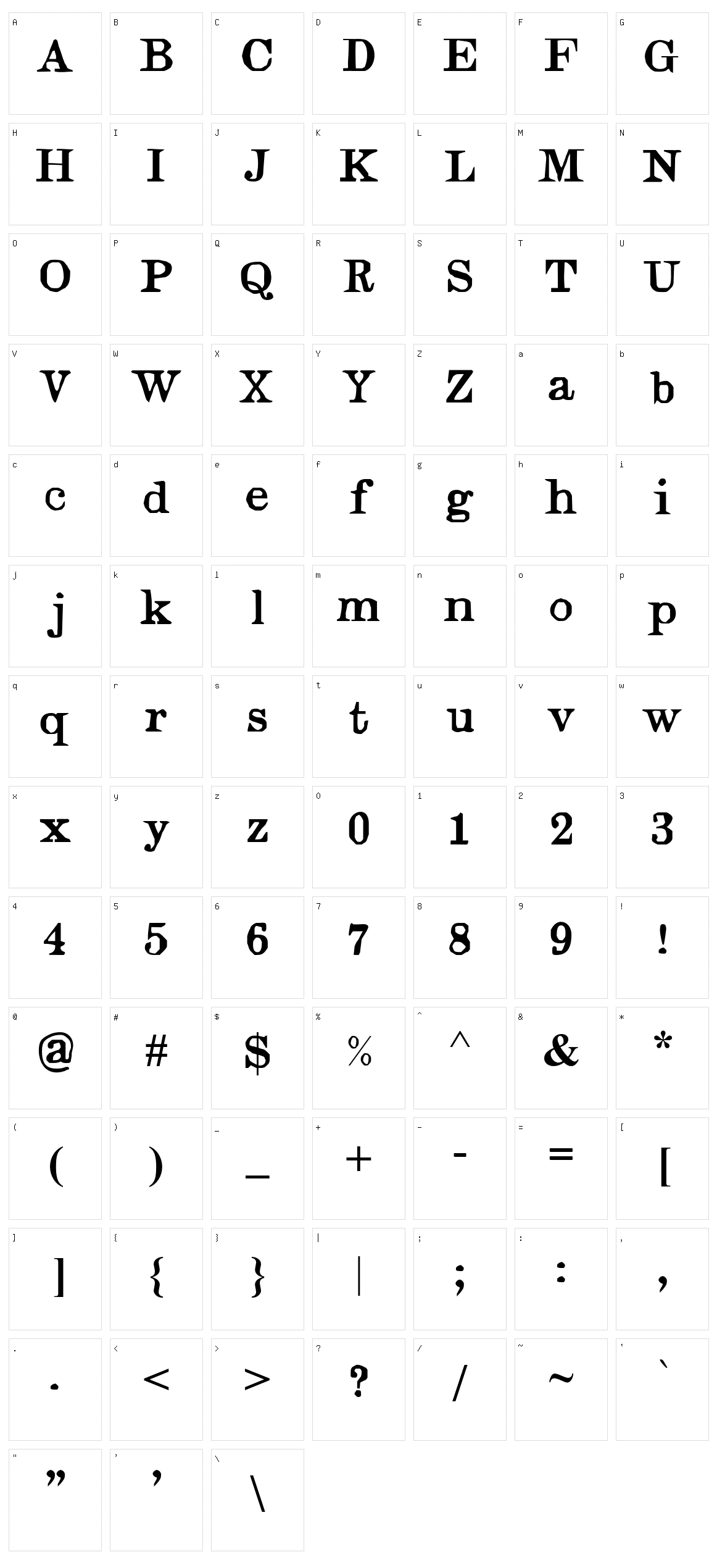 Judges Character Set