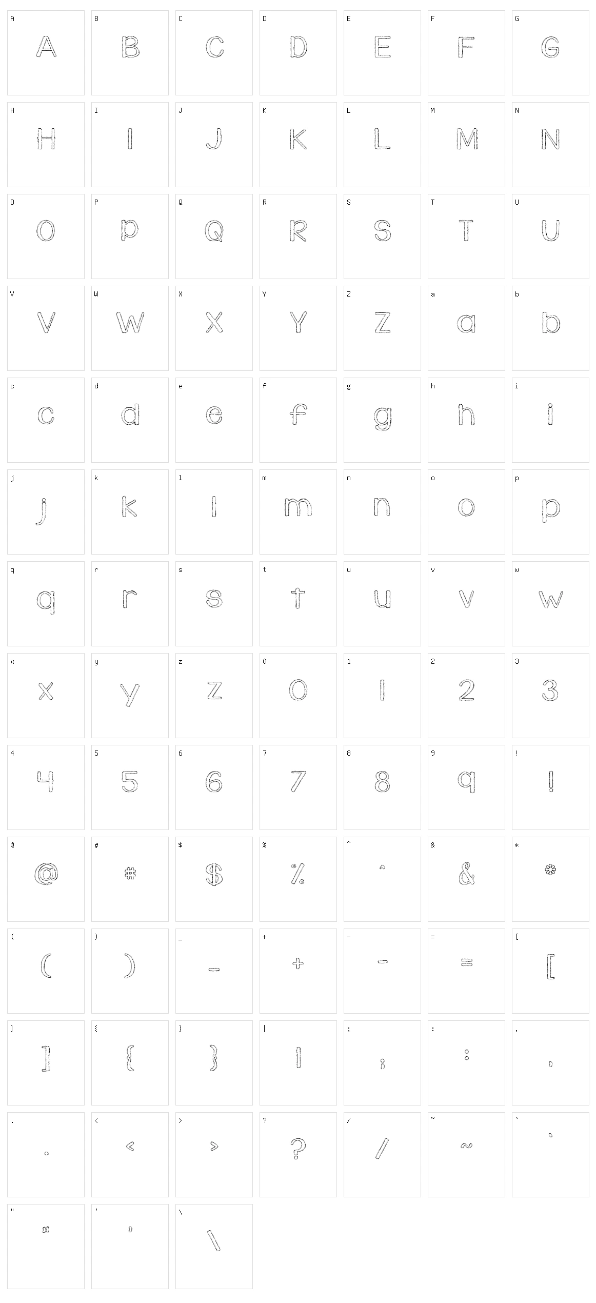 KG Daylight Character Set