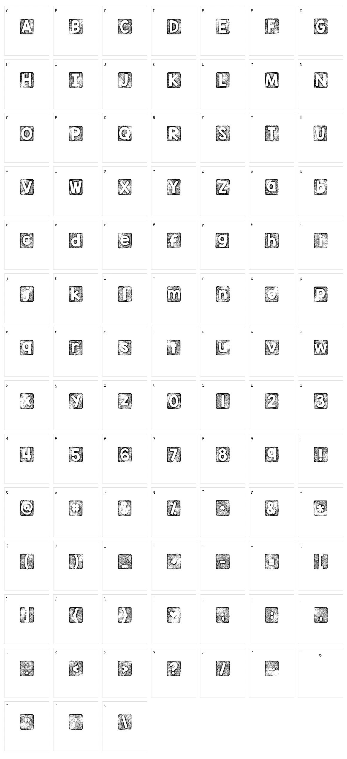 KG Thank You Stamp Character Set
