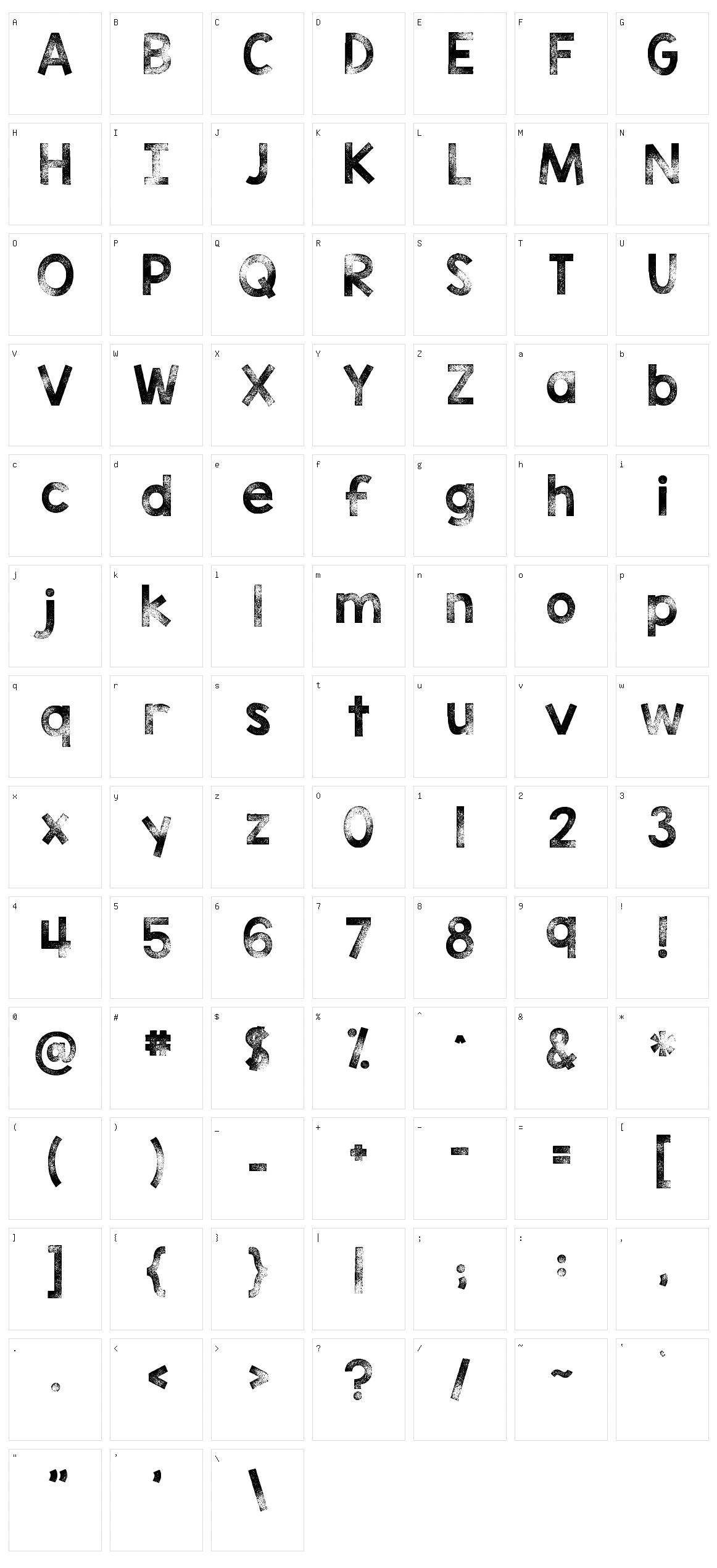 KG Tribeca Stamp Character Set