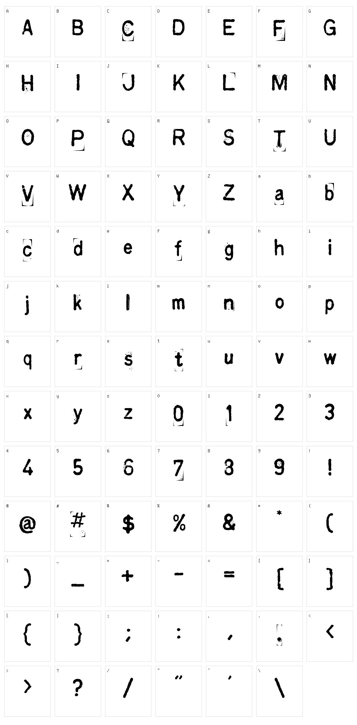 Kingthings Printingkit Character Set