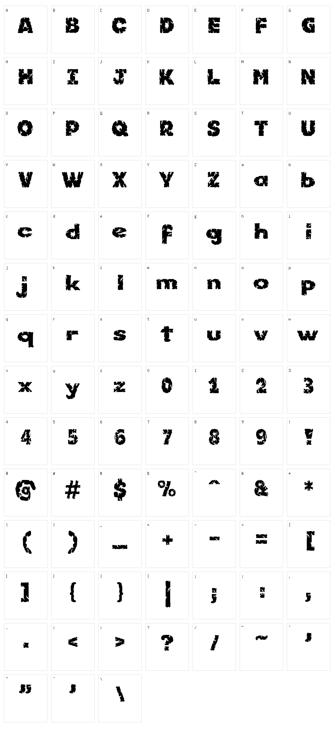 Kornik Character Set