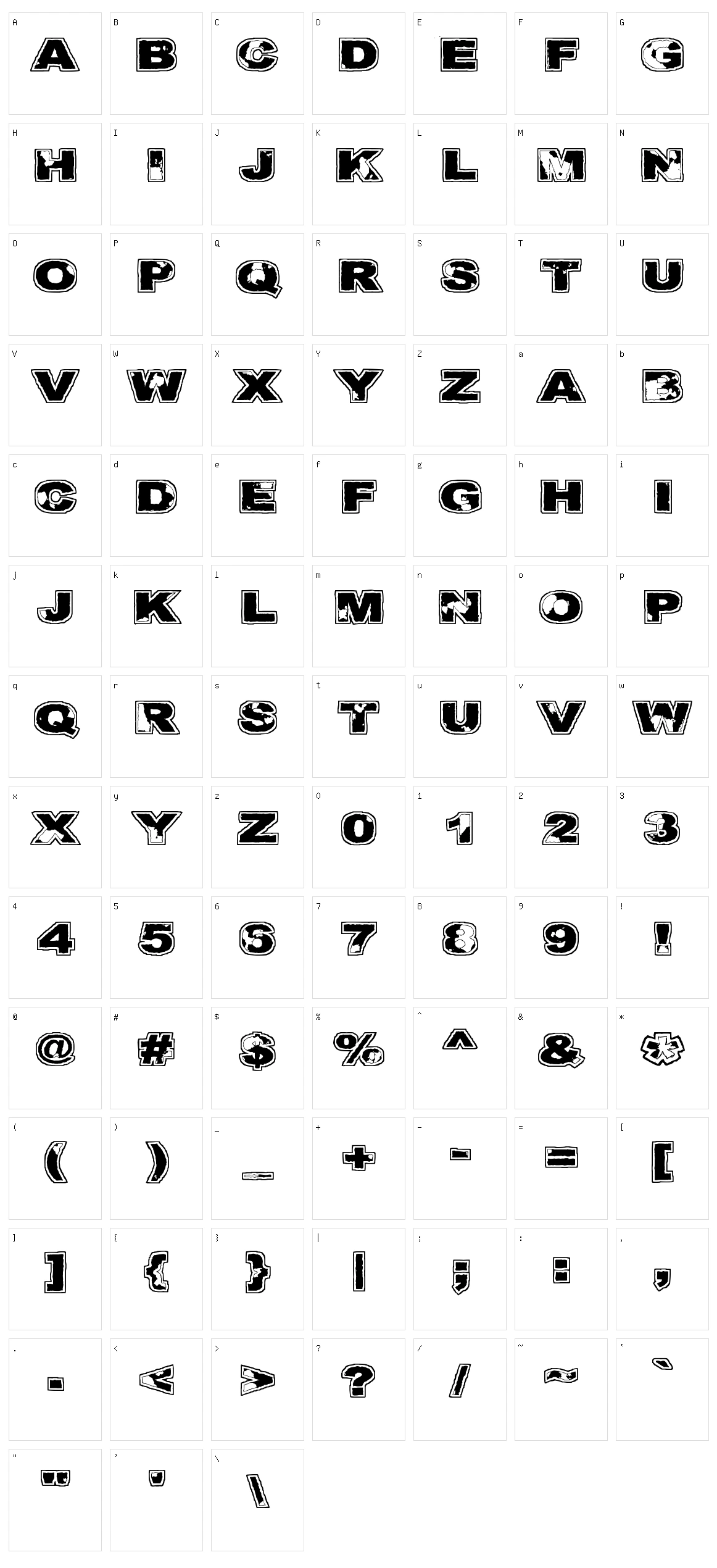 Kulkeuma Character Set