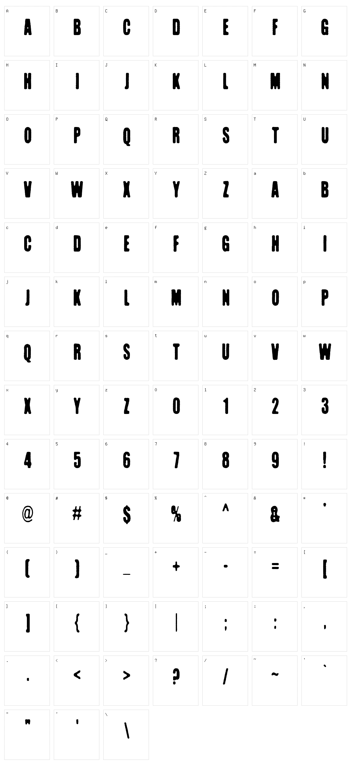 Kuumotus Character Set