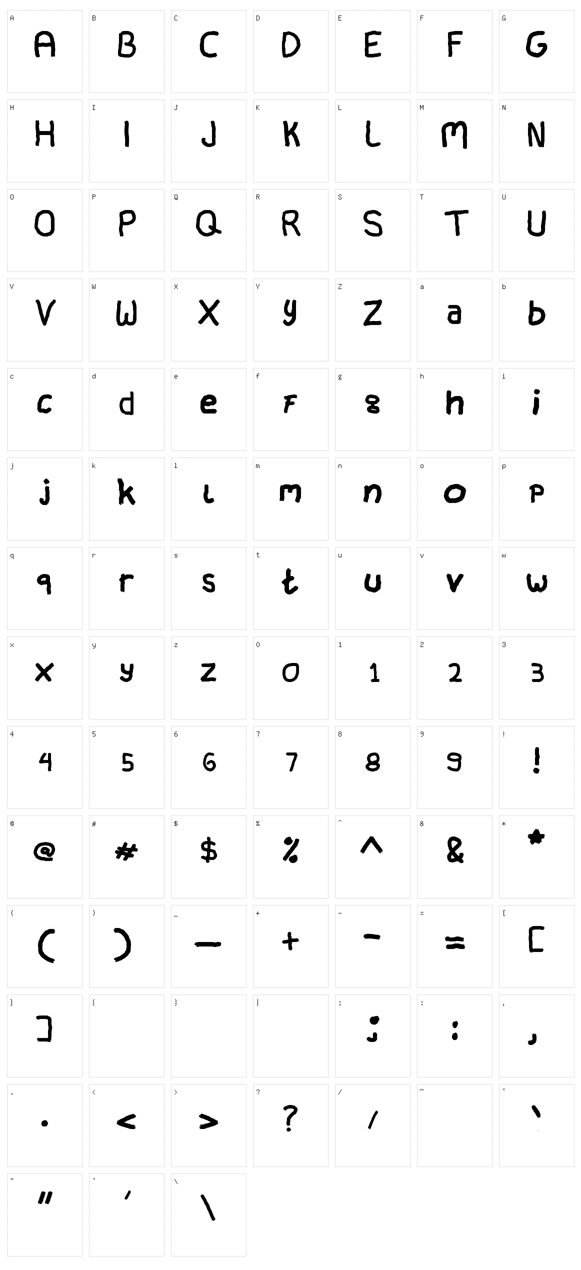 Lambreto Character Set