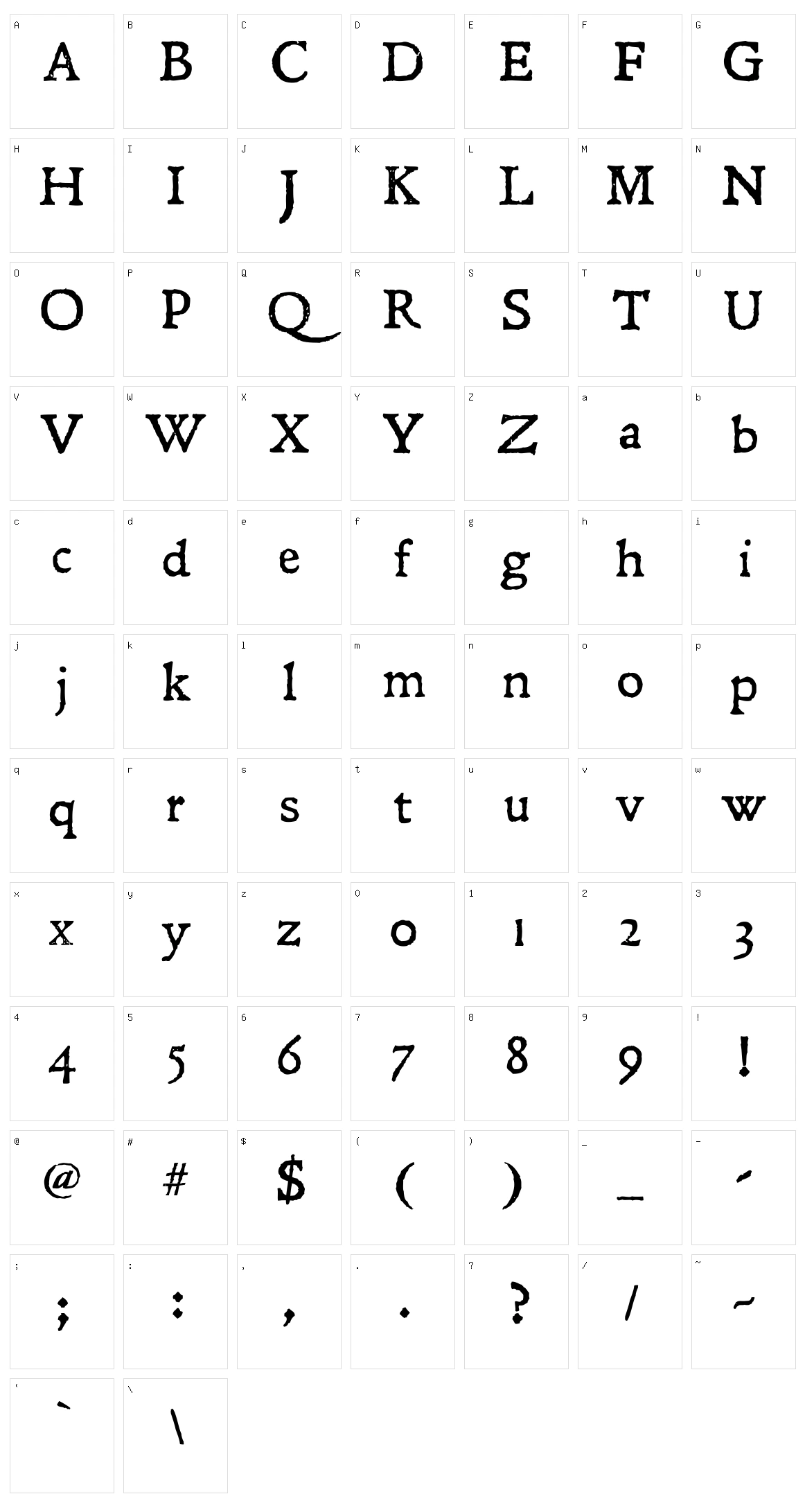 Leander Character Set