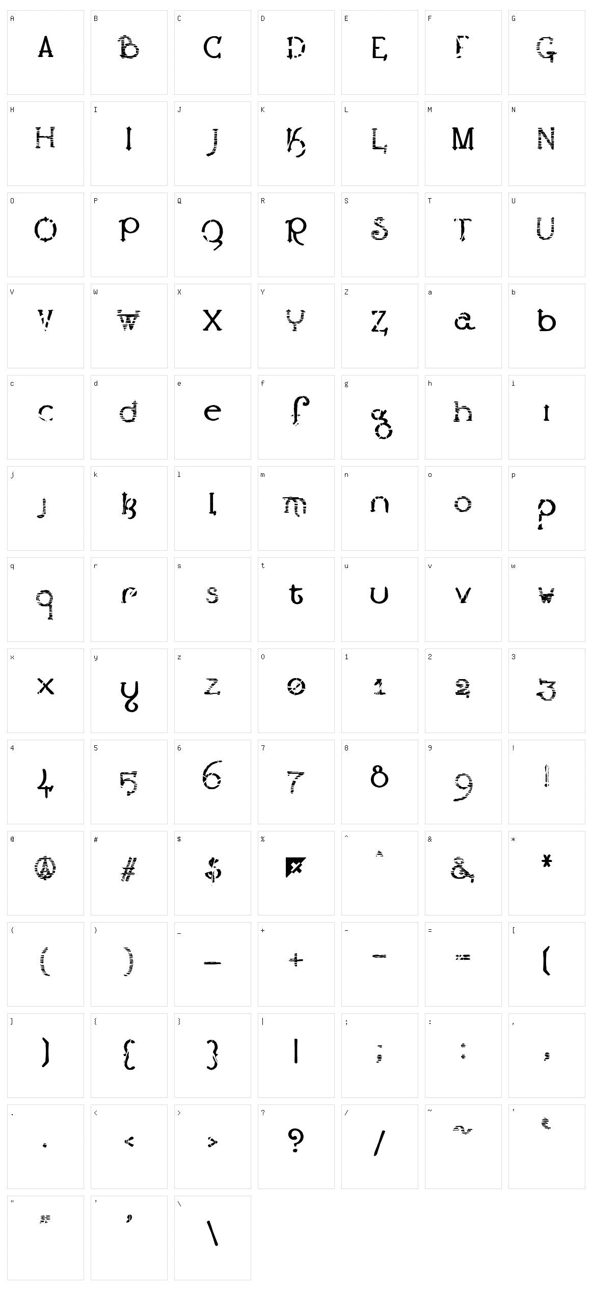 Lestatic CSS Character Set