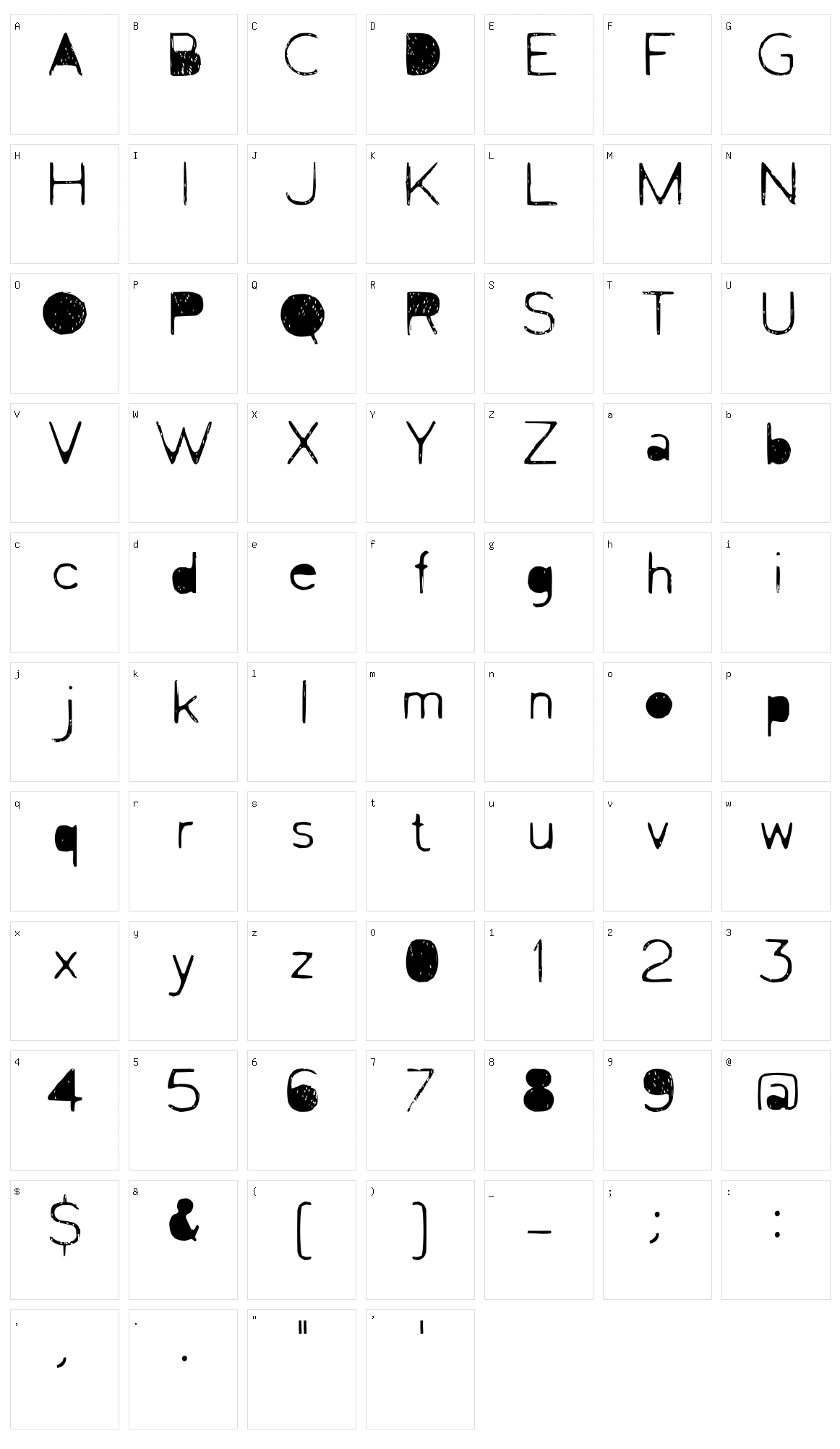 Letrograda Character Set