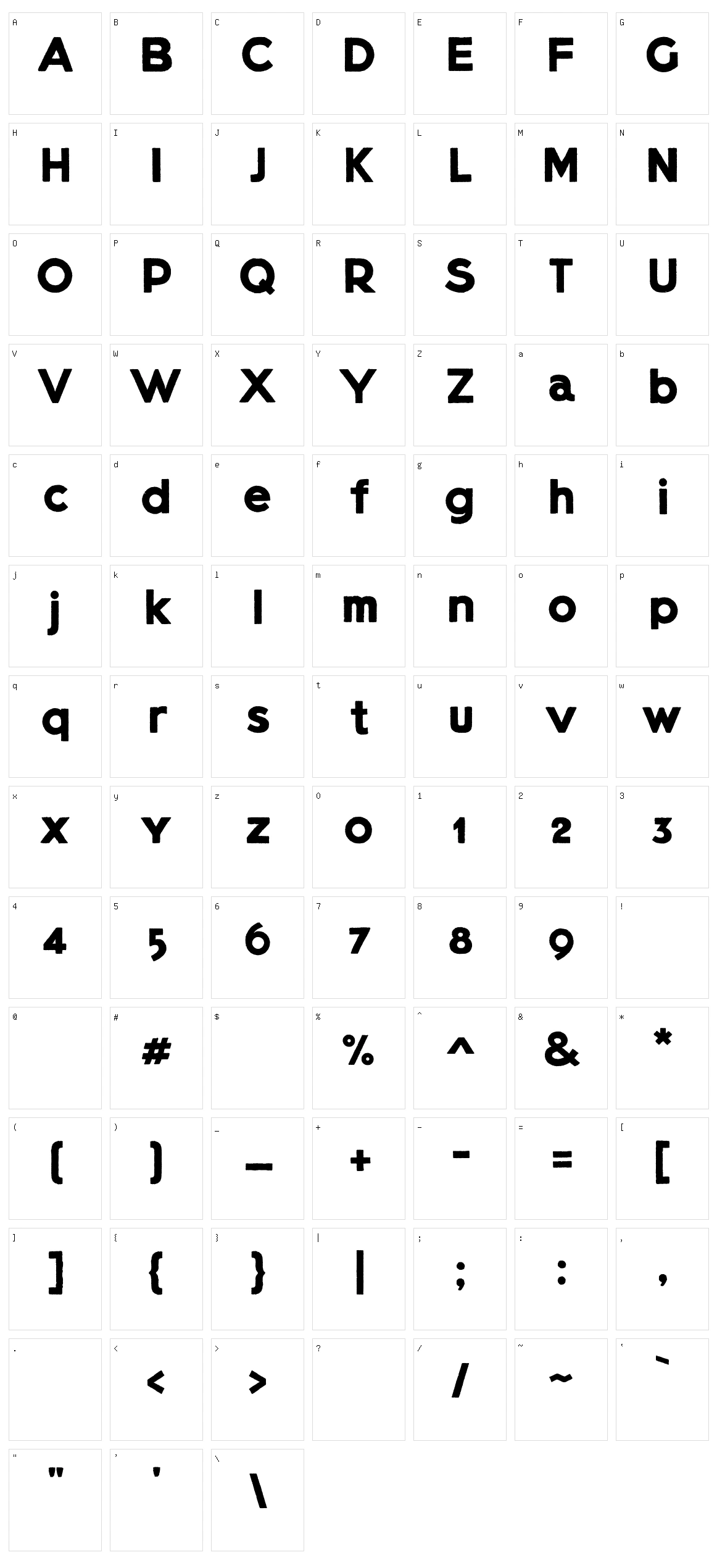 Lietz Block Character Set