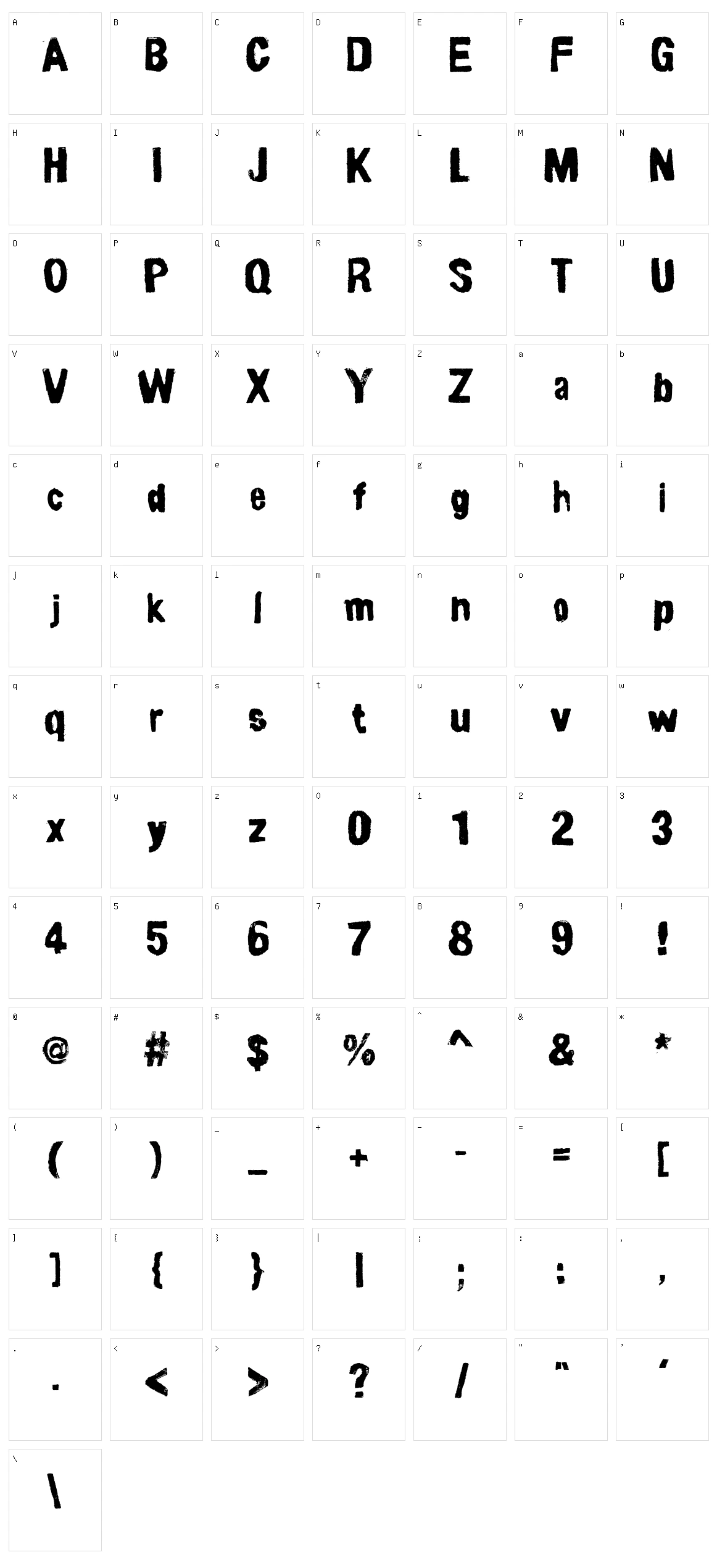 Lino Set Character Set