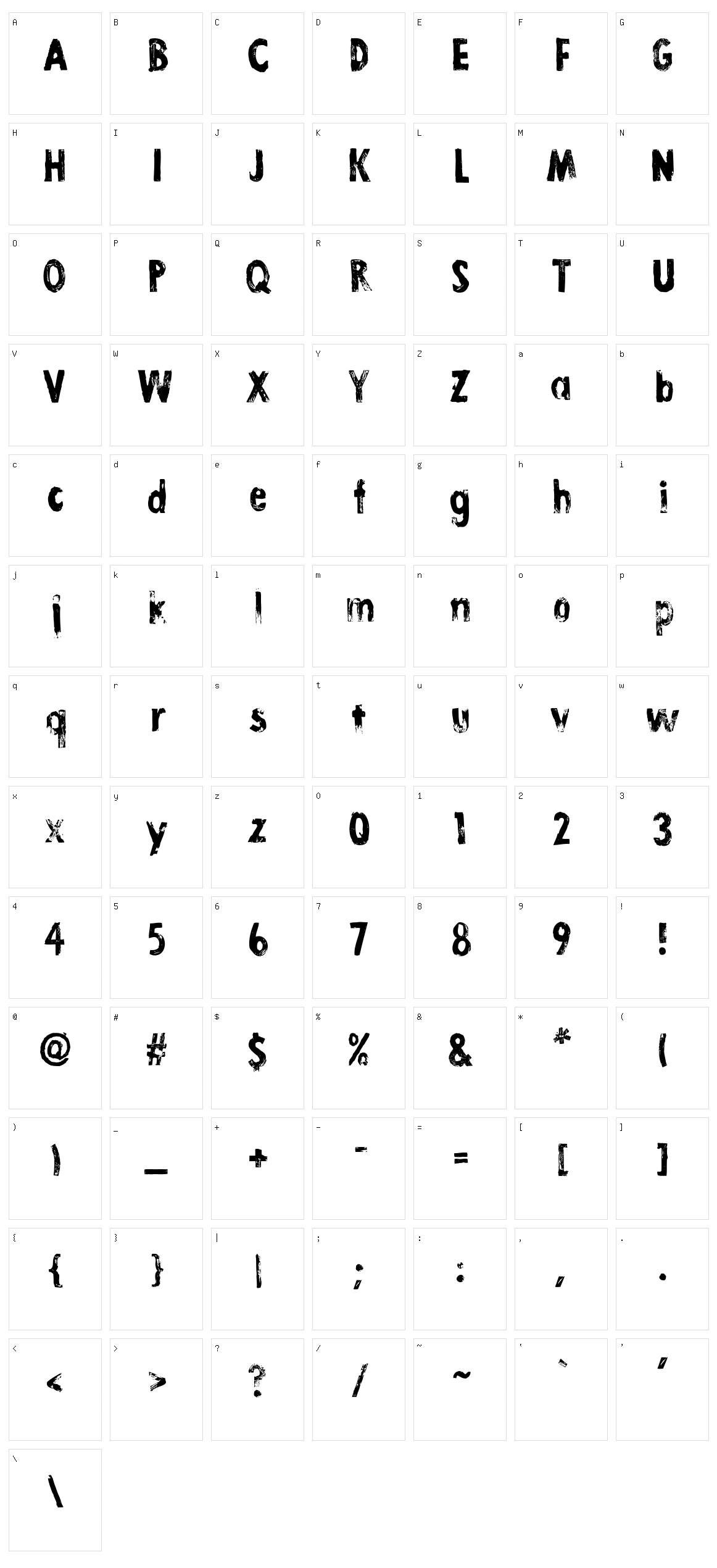 Lino Stamp Character Set