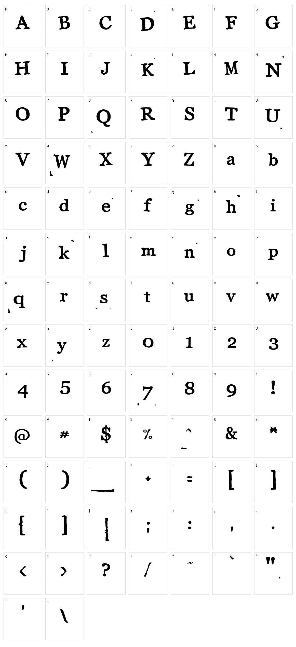 LL Colon Character Set